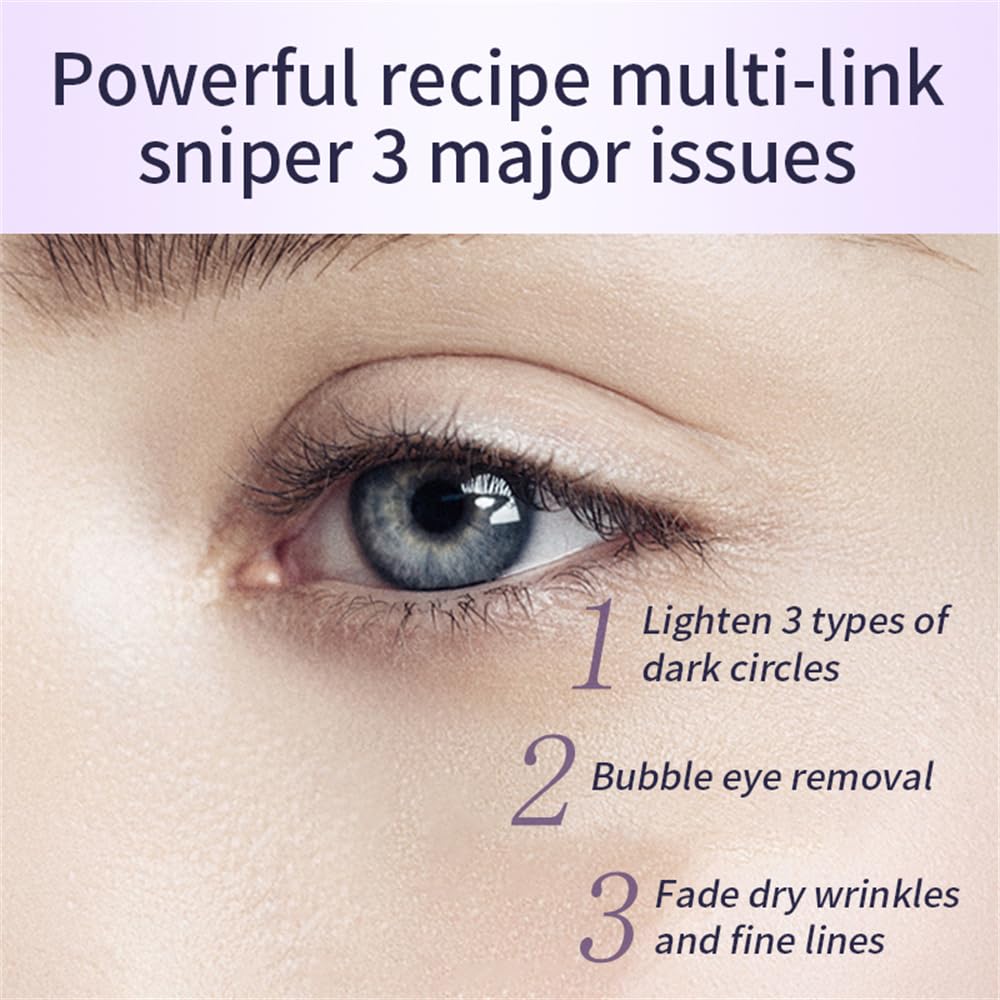 Best Eye Cream for Dark Circles & Wrinkles - Anti-Aging Under Eye Treatment with Hyaluronic Acid - Reduces Puffiness, Fine Lines & Bags - Perfect for Daily Skincare Routine & Nighttime Use