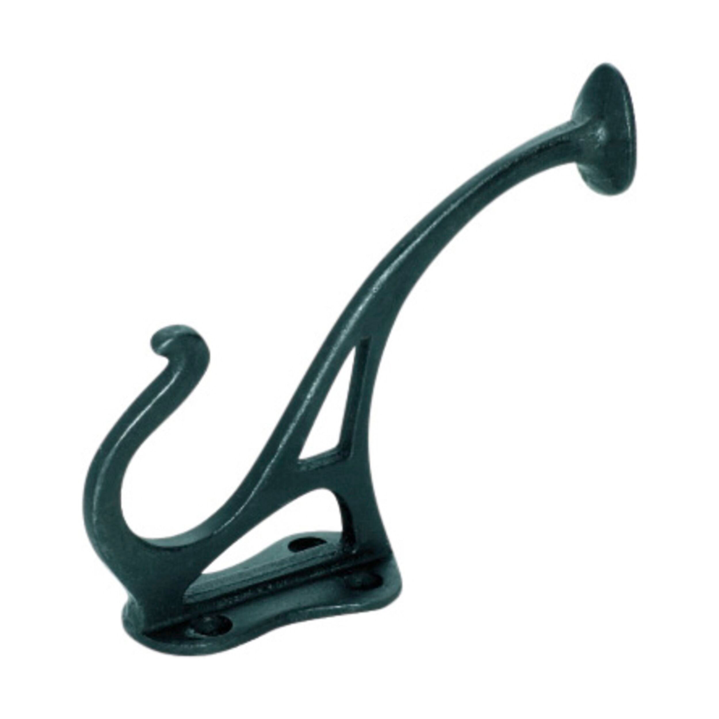3944 Matte Black Iron Hat & Coat Hook with Circular End - 4.5