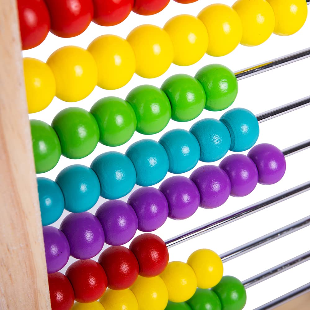 Bigjigs Toys Wooden Abacus - Educational Counting Toy for Toddlers & Kids | Montessori Math Learning Tool | Classic Wooden Number Toy for Early Childhood Development - Perfect for Homeschooling & Classroom Use
