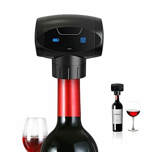 Electric Wine Stoppers & Automatic Vacuum Pump - Reusable Wine Bottle Sealer & Cork Saver Plug | Perfect Gift for Wine Lovers | Keep Wine Fresh for Days | Ideal for Parties, Dinners & Home Bars