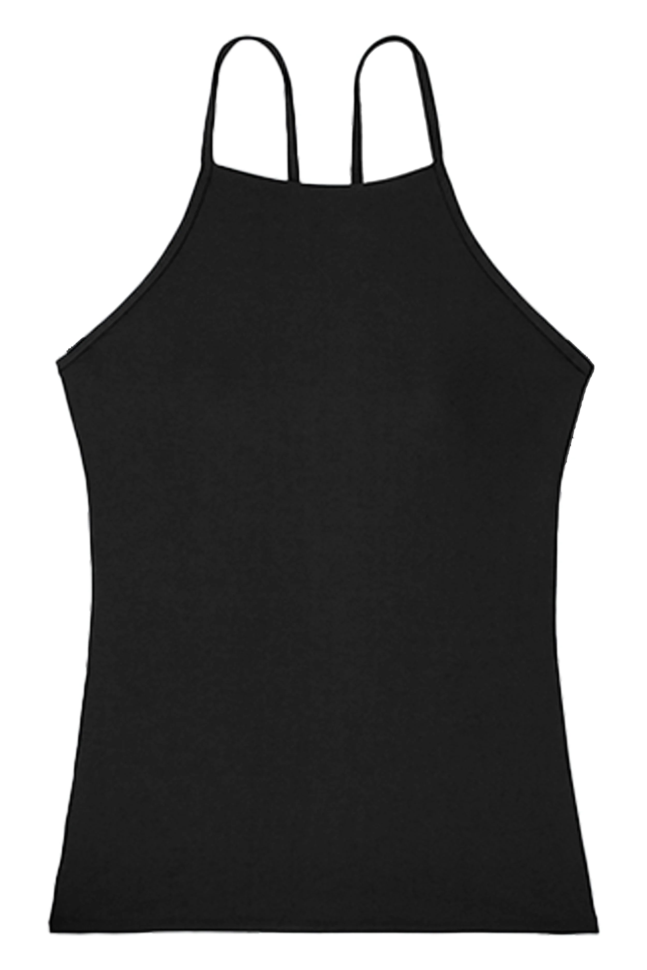 Women's Racerback Tankini Swimsuit Top - Black | High Support Athletic Bikini for Swimming, Surfing & Beach Workouts