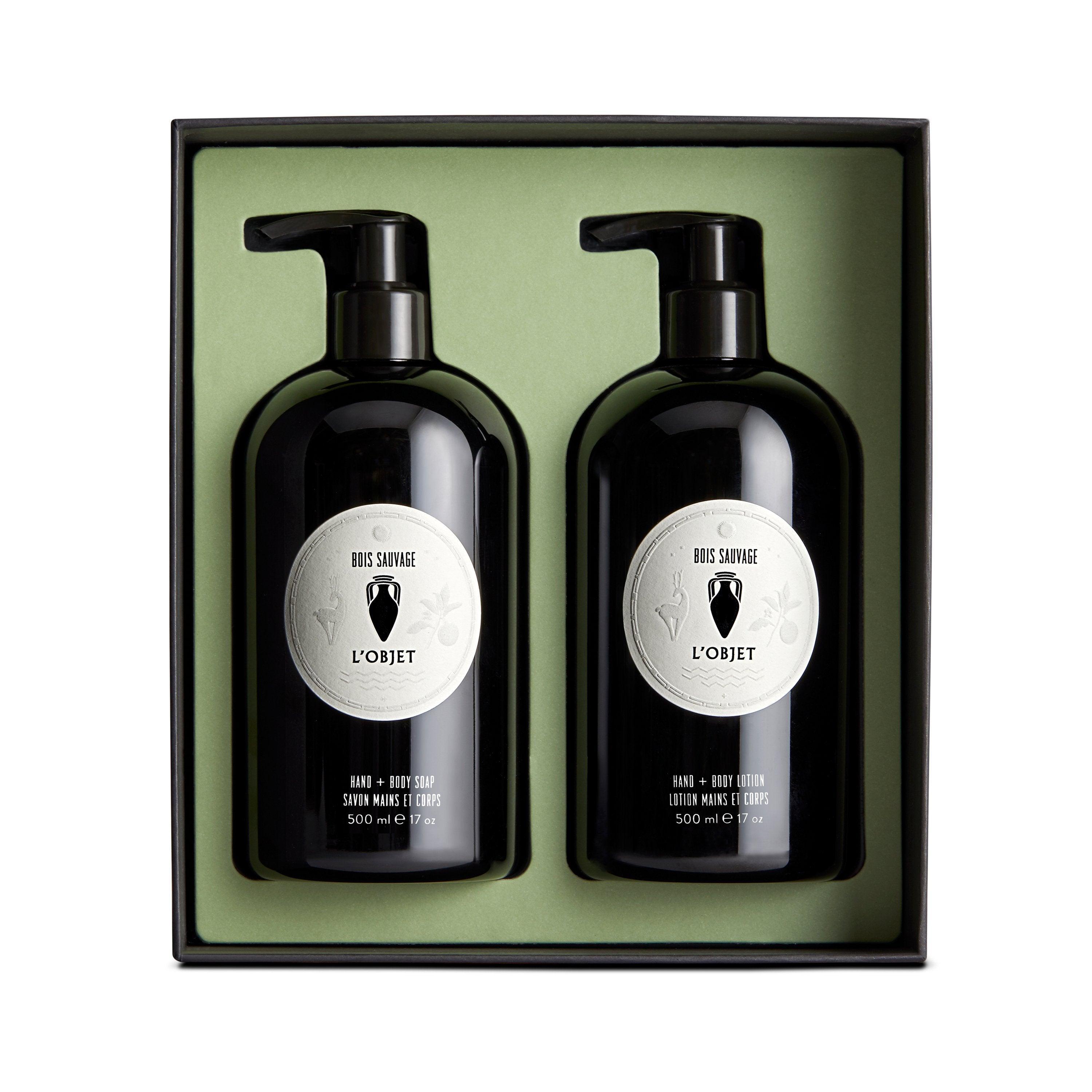 Bois Sauvage Hand and Body Soap & Lotion Gift Set - Natural Moisturizing Skincare Duo for Dry Skin - Perfect for Spa Day, Self-Care Routine & Luxury Gifts