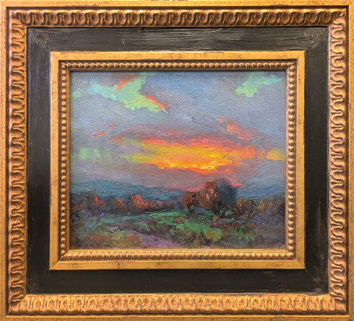Sunset Symphony Original Artwork - Hand Painted Canvas Wall Decor for Living Room, Bedroom & Office - Perfect for Home & Office Interior Design