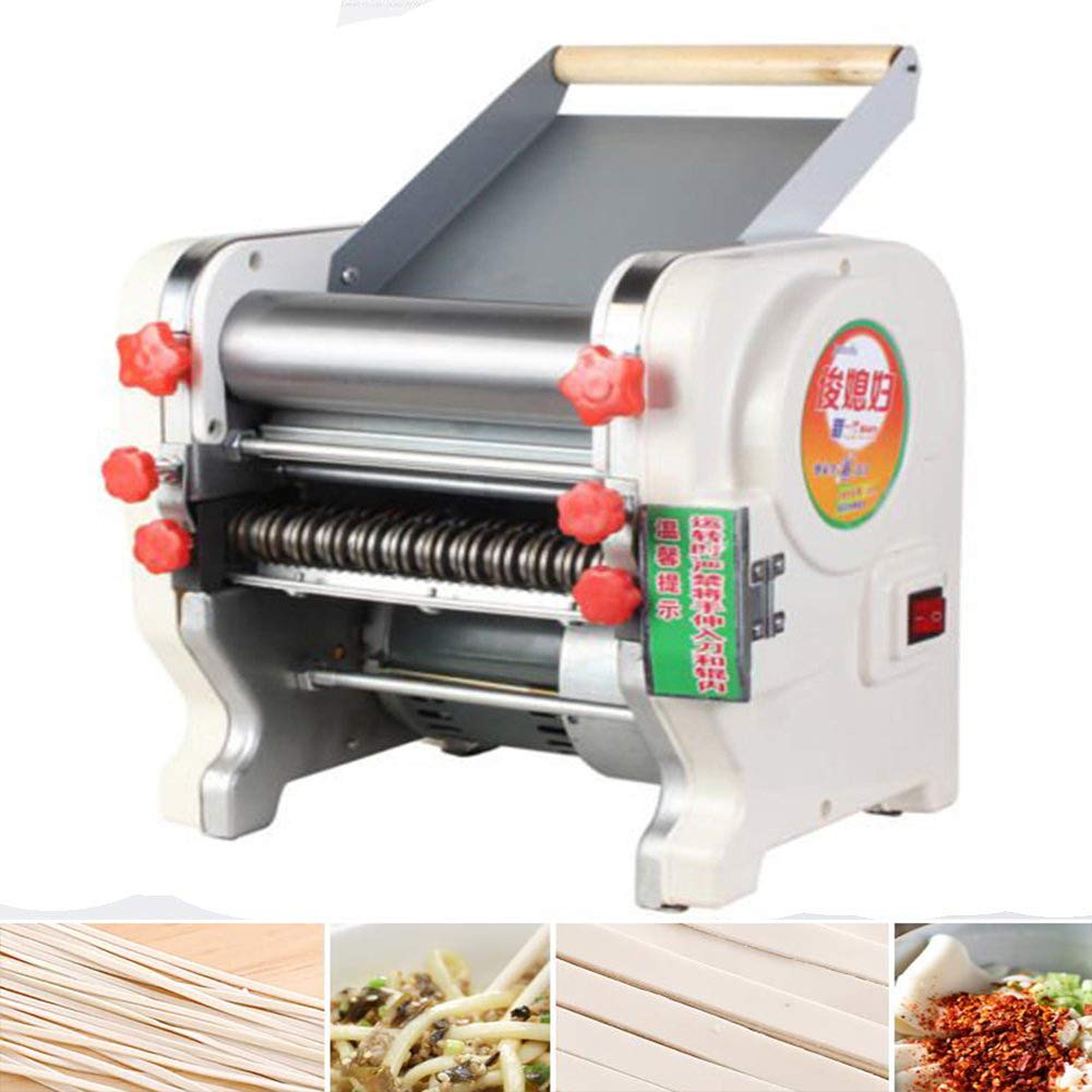 TOPCHANCES 550W Commercial Stainless Steel Pasta Maker Machine - Automatic Noodle Press, Dough Sheeter & Cutter for Fresh Pasta, Dumplings, Lasagna - 304 Stainless Steel, 220V - Perfect for Restaurants, Bakeries & Home Kitchens