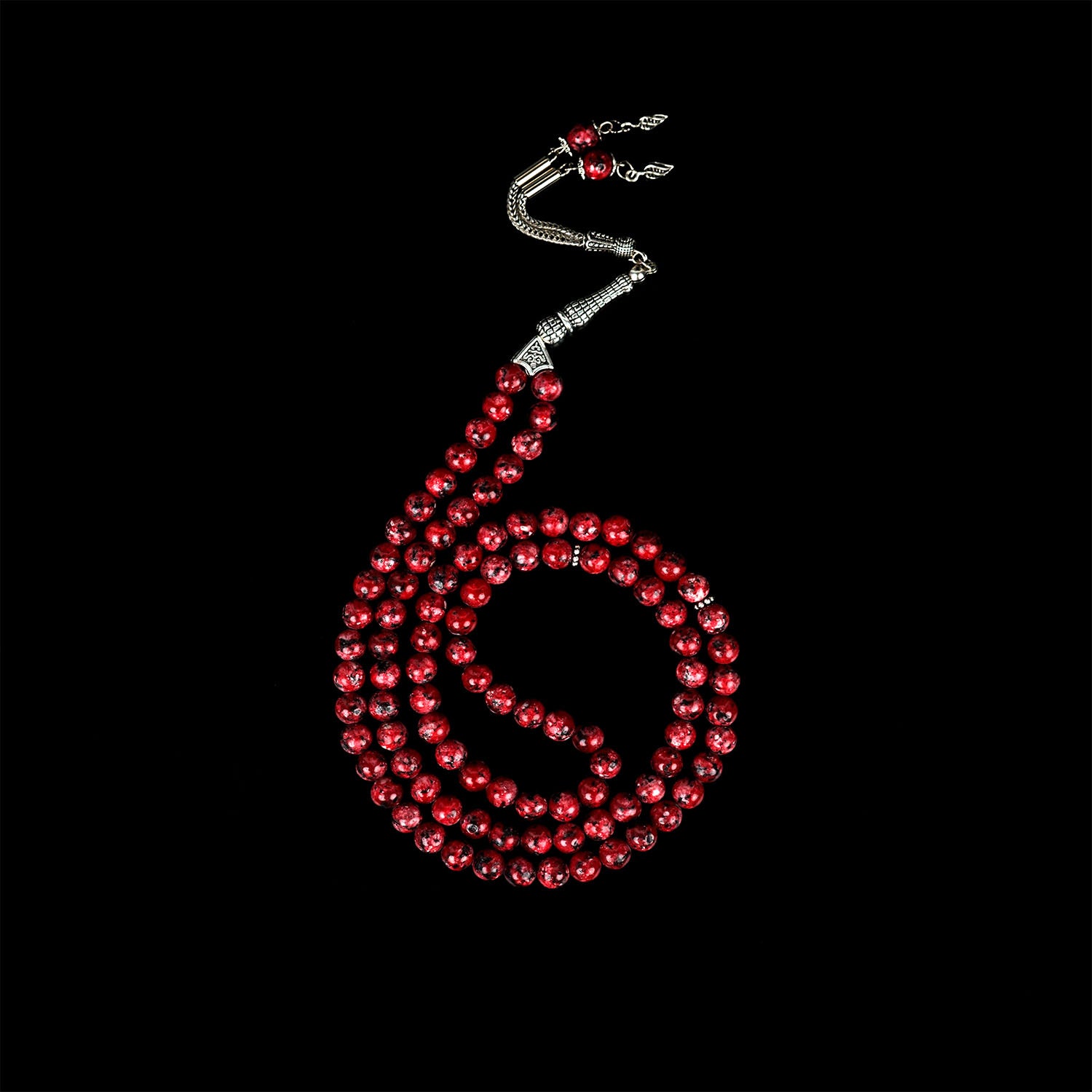 Islamic Prayer Beads - Deep Red & Black Classic Tasbeeh for Meditation, Dhikr & Spiritual Reflection | Perfect for Daily Worship, Stress Relief & Mindful Practices