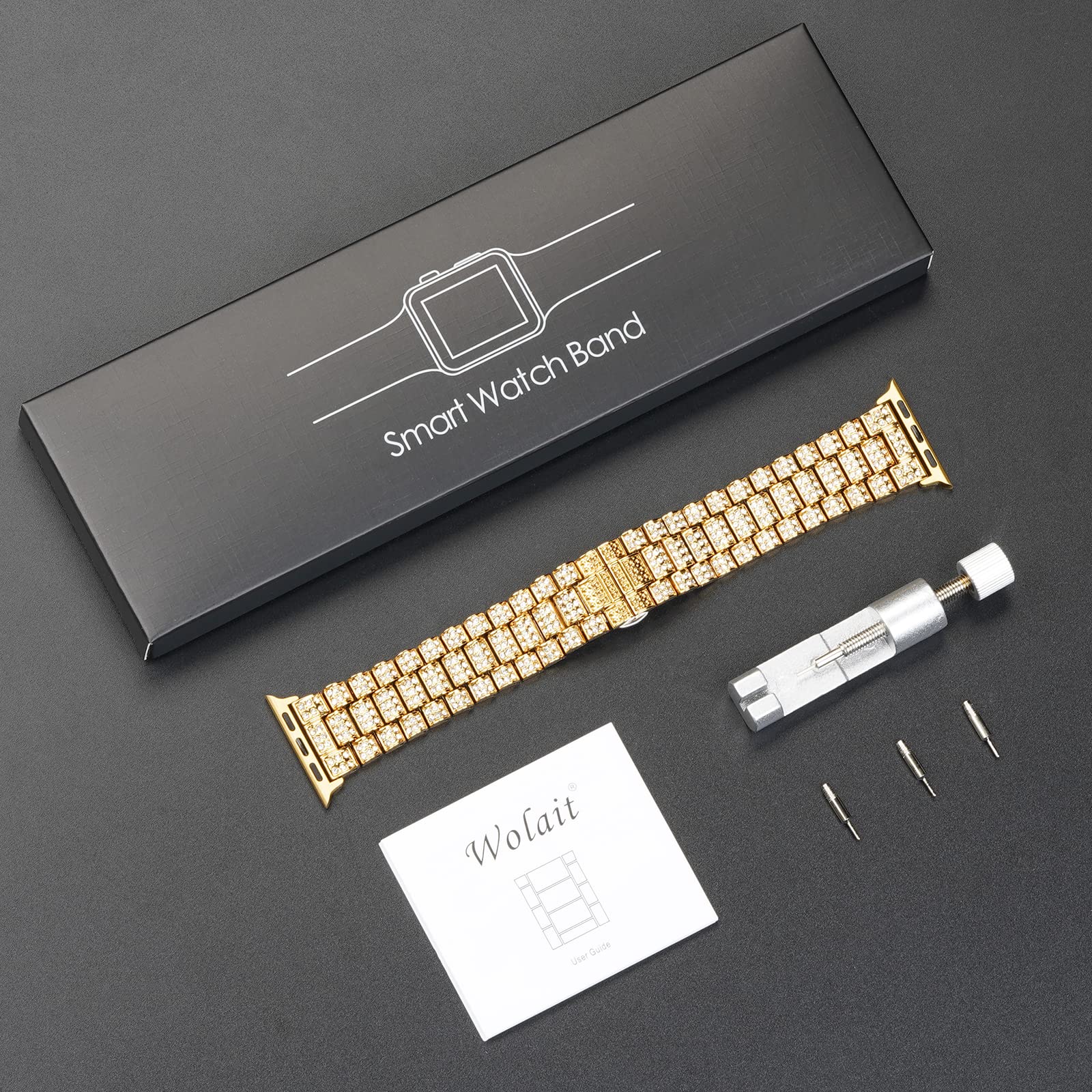 Luxury Diamond Metal Apple Watch Band for Women - Compatible with Series 10/9/8/7/6/SE/5 (38mm-49mm) | Elegant Bling Strap for Daily Wear, Work & Special Occasions