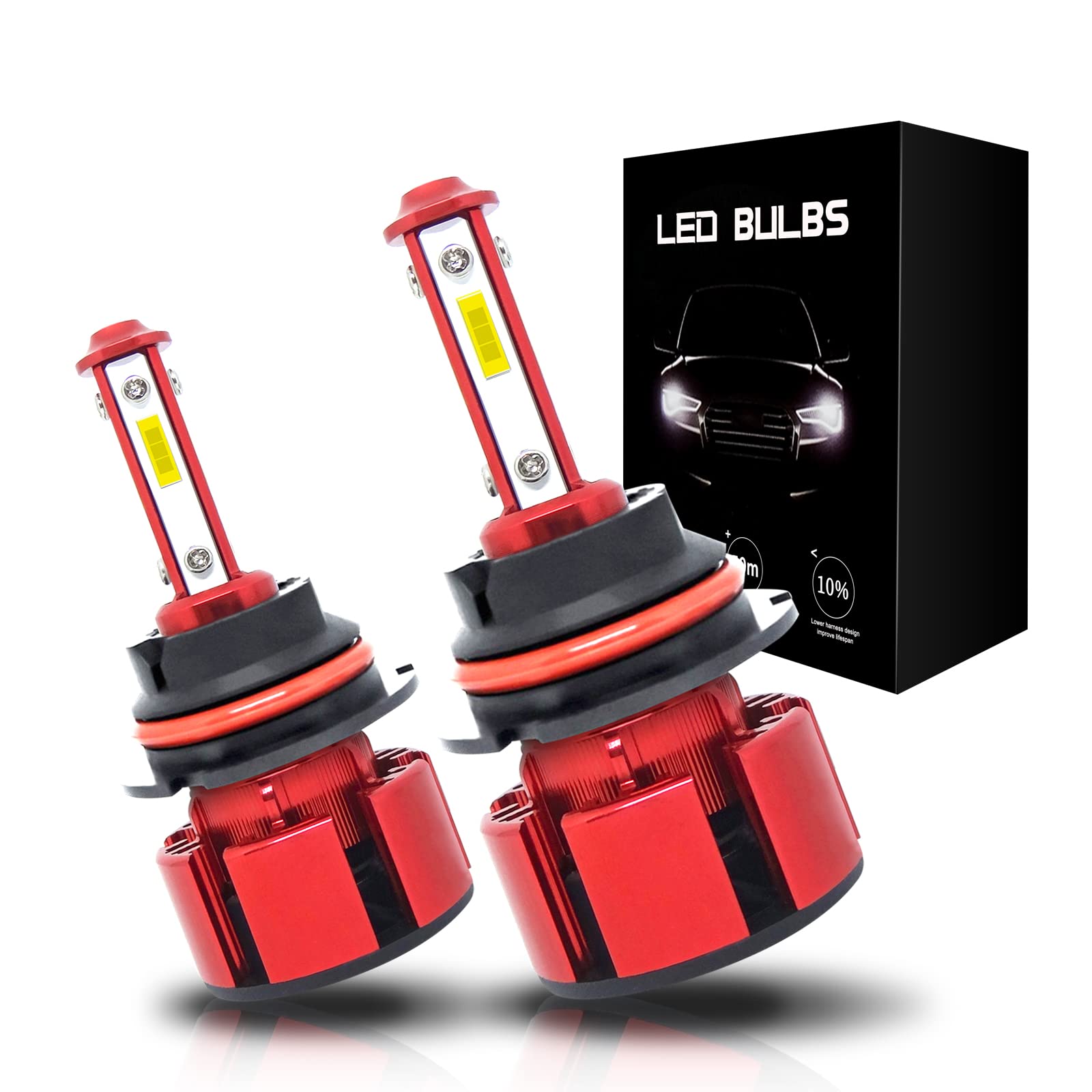 IOANU 9004/HB1 LED Headlight Bulbs - 12000LM, 6000K Cool White for Halogen Replacement - Perfect for Night Driving