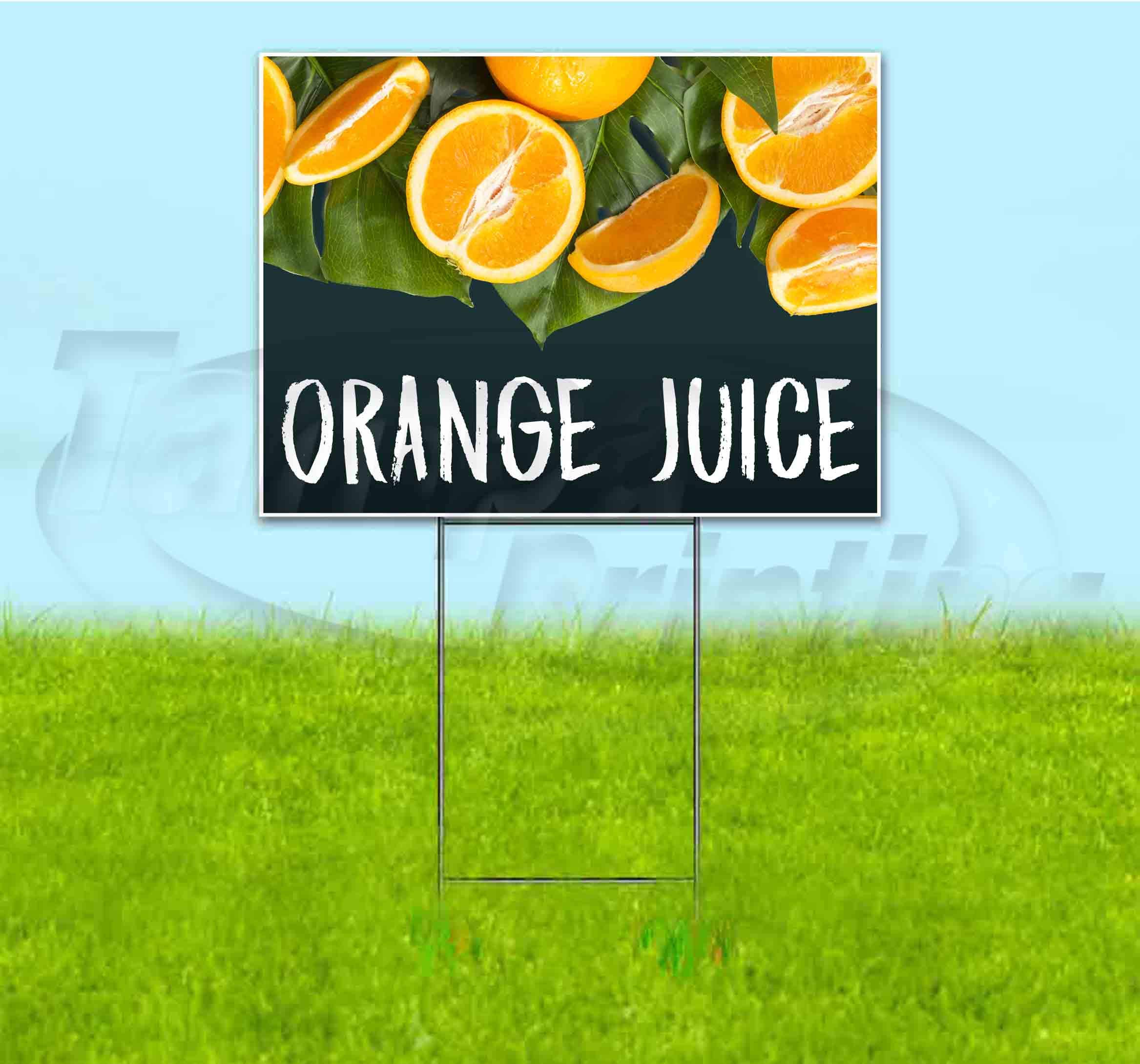 Premium Orange Juice Chalk Yard Sign 18x24 Inches - Durable Metal Step Stake Included | Bulk Discounts & Multi-Pack Options | Perfect for Advertising, Yard Sales, and Business Promotions