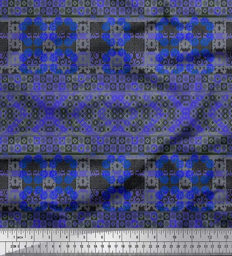 Soimoi Moss Georgette Brown Fabric by The Yard - 42 Inch Wide Check & Damask Ethnic Textile for Dresses, Curtains & Home Decor - Printed Fabric for Sophisticated Sewing Projects