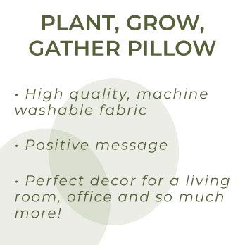 Latter-Day Home Plant Grow Gather Throw Pillow - Inspirational Decorative Pillow with Quotes for Home, Office & Farmhouse Decor - 12'' x 24'' - Perfect for Sofa, Bedroom and Cozy Reading Nook