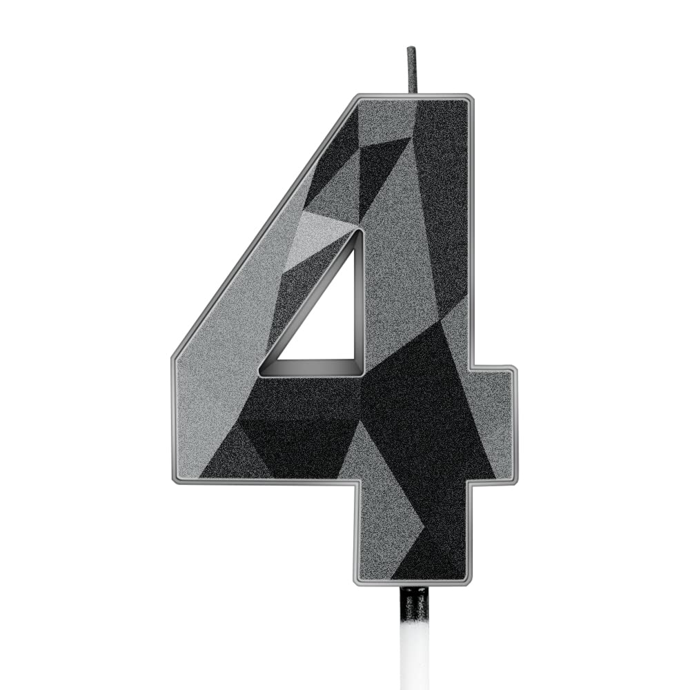 3D Diamond Number 4 Candles for Birthday Wedding Party Decor