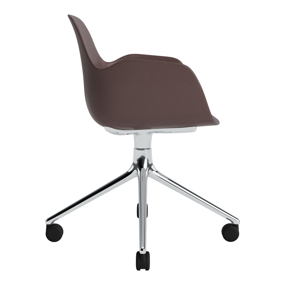 Modern Form Armchair with 4-Wheel Swivel Base - Ergonomic Office Chair for Home & Workspace - Perfect for Desks, Living Rooms, and Study Areas