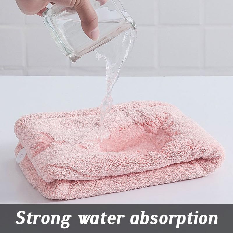 Premium 500 GSM Microfiber Hair Towel Turban - Ultra Soft & Quick Drying Embroidered Bath Towel for Women & Kids (Multicolor, 2-Pack) - Perfect for Post-Shower, Salon, Spa & Travel Use