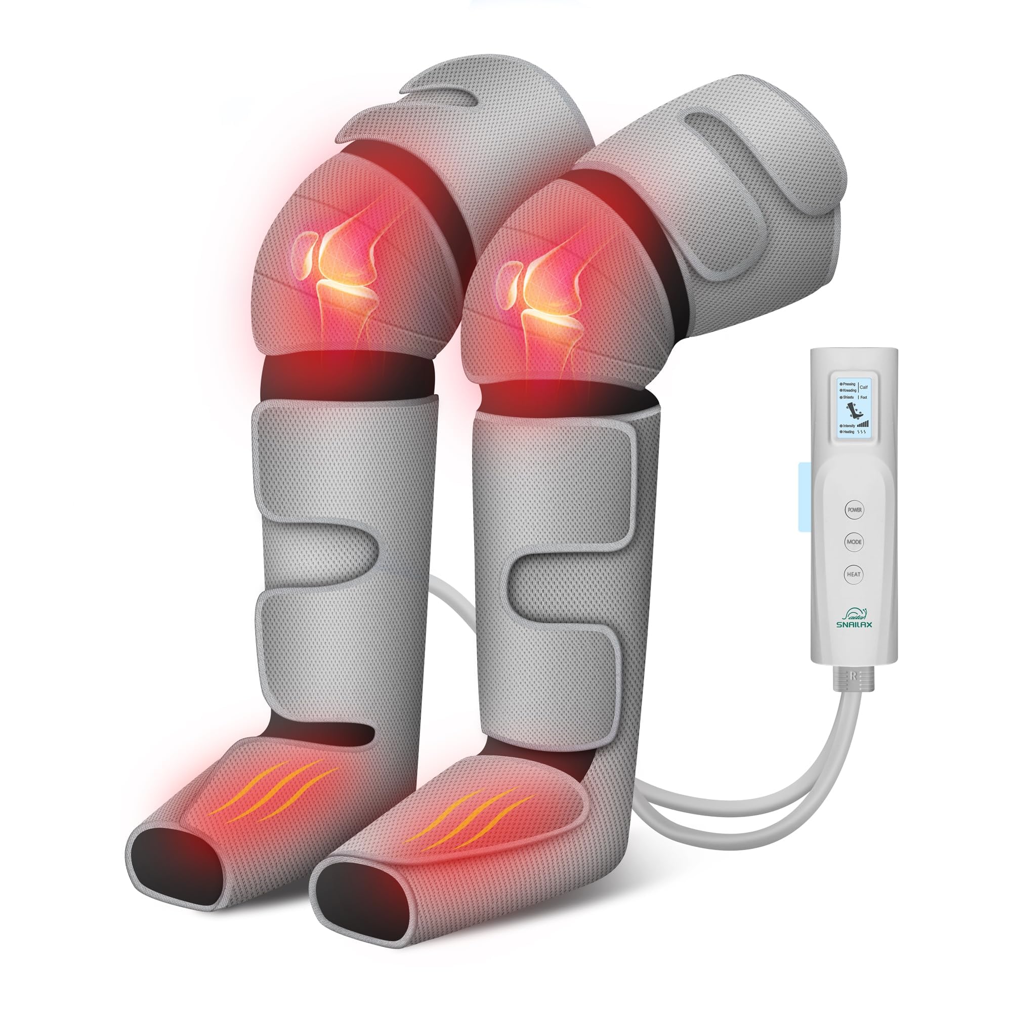 Snailax Leg Massager with Heat & Air Compression - 3 Modes & 3 Intensity Levels for Circulation, Pain Relief - FSA/HSA Eligible Calf & Foot Massage Boots - Perfect for Relaxation, Muscle Recovery & Home Therapy