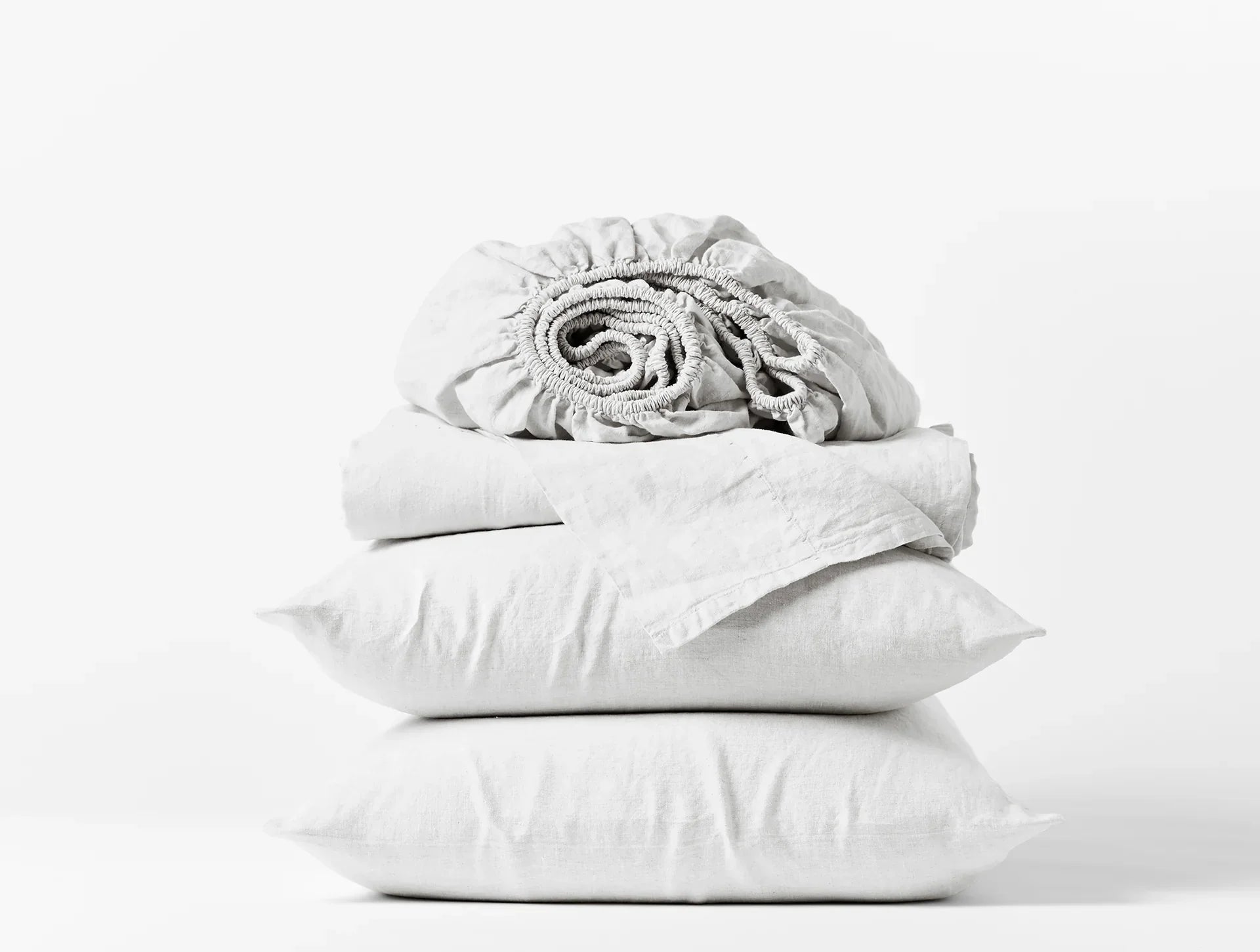 Organic Relaxed Linen Fitted Sheet - Breathable & Hypoallergenic Queen Size Bed Sheet Set for Comfortable Sleep - Perfect for Eco-Friendly Homes, Guest Rooms & Summer Nights