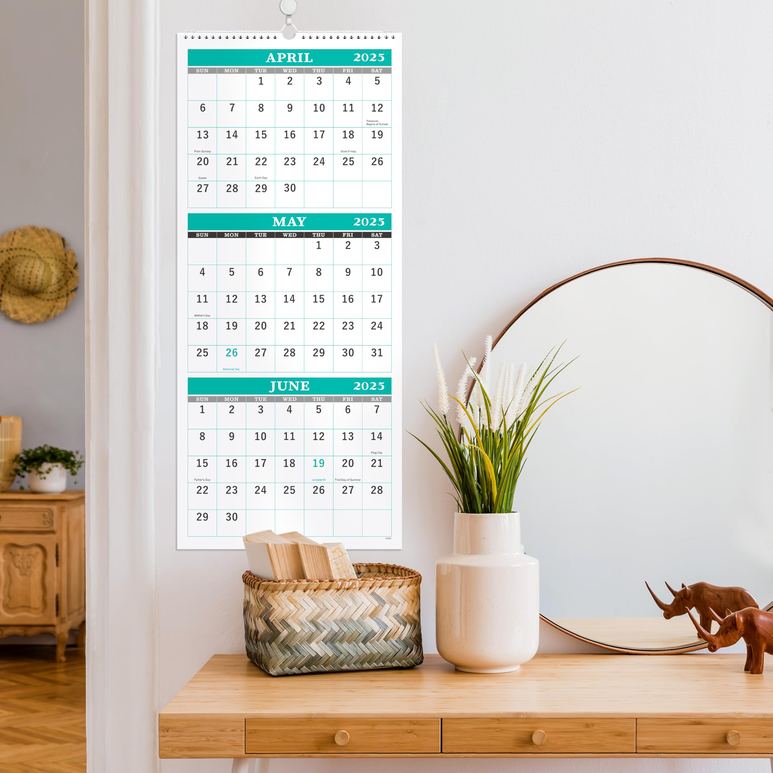 2025-2026 Wall Calendar | 16-Month Planner from May 2025 to June 2026 | 3-Month Vertical Display | 11.3