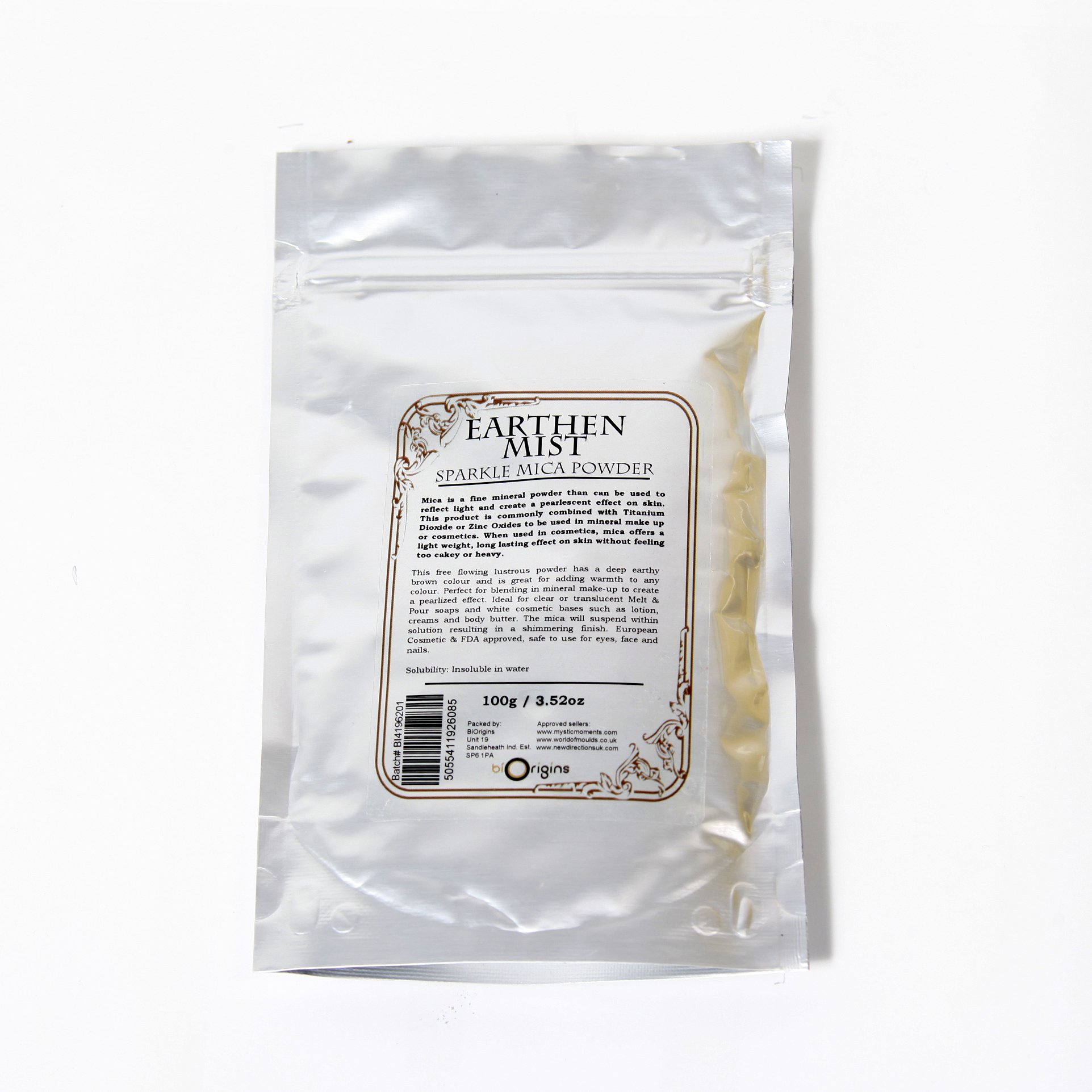 Earthen Mist Sparkle Mica Powder - 100g Natural Mineral Pigment for DIY Soap Making, Candle Crafting & Cosmetic Formulation | Vegan, Cruelty-Free Makeup & Art Supplies