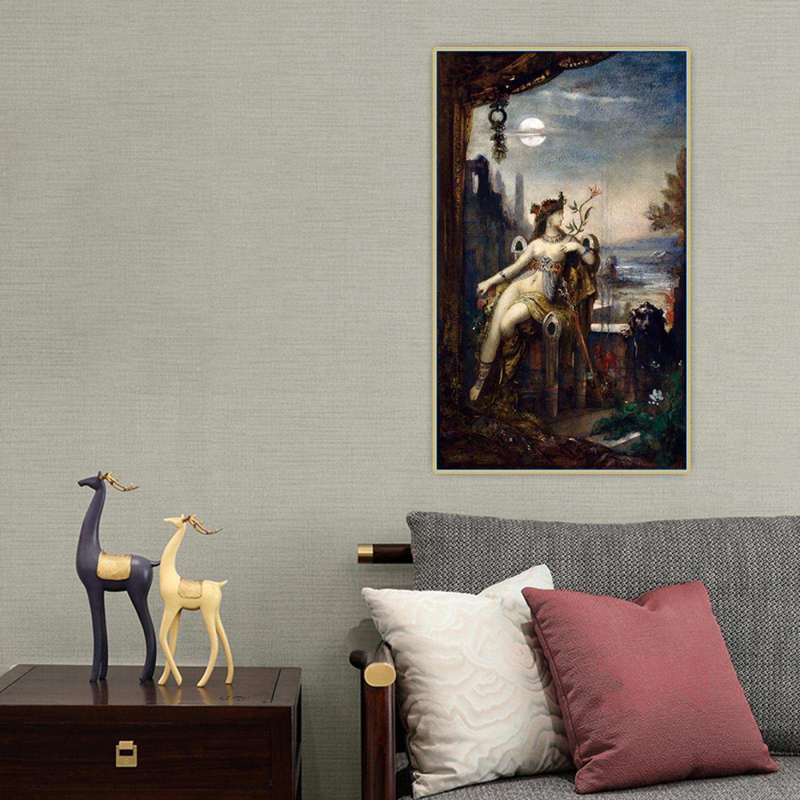 Gustave Moreau Framed Canvas Print - Cleopatra Wall Art Poster, 80x136cm Home Decor | Perfect for Living Room, Bedroom & Office Decoration