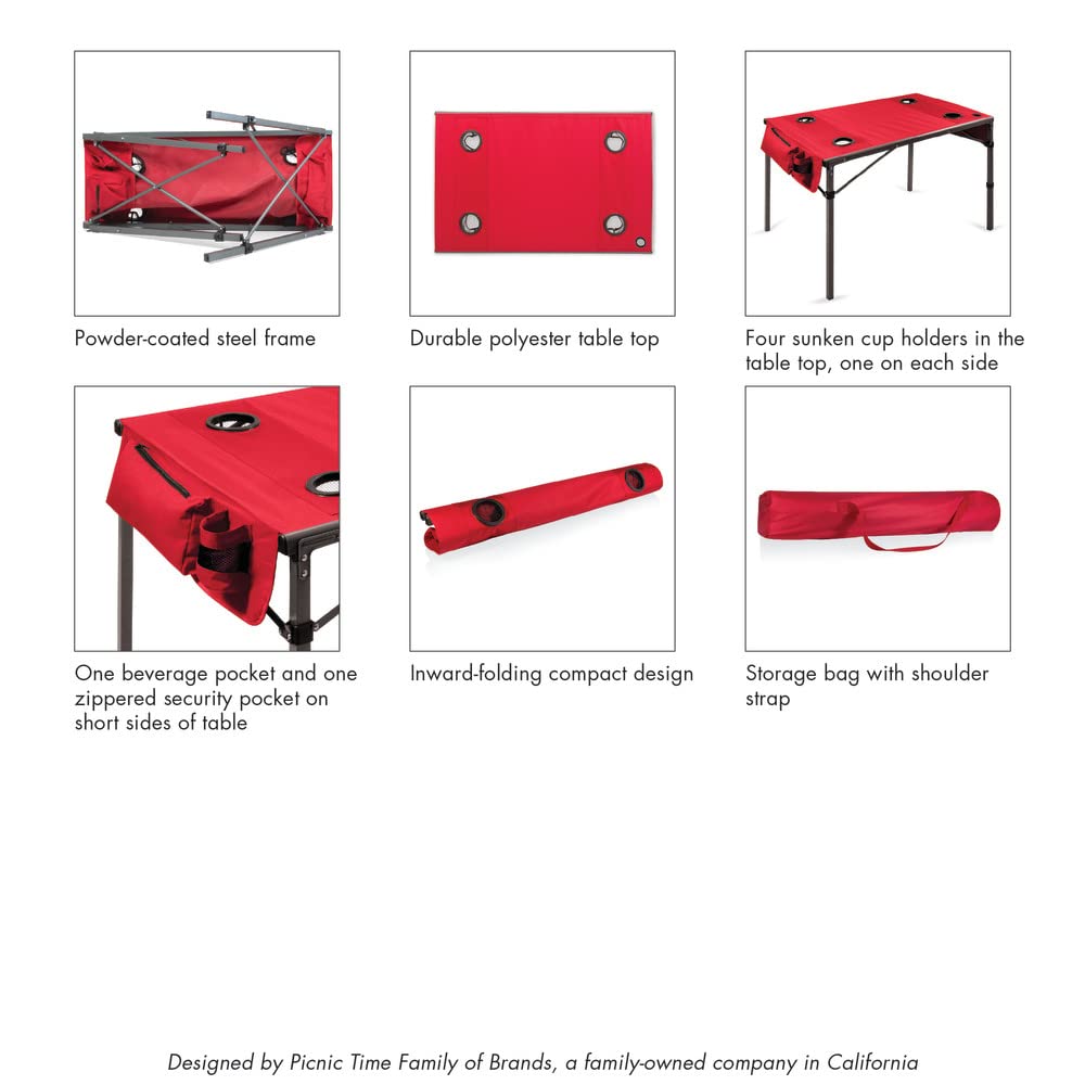 PICNIC TIME NCAA Virginia Tech Hokies Soft Top Travel Table - Portable Folding Table for Camping, Tailgating & Outdoor Events - Black, One Size (799-00-179-604-0) - Perfect for Picnics, Beach Trips & Sporting Events
