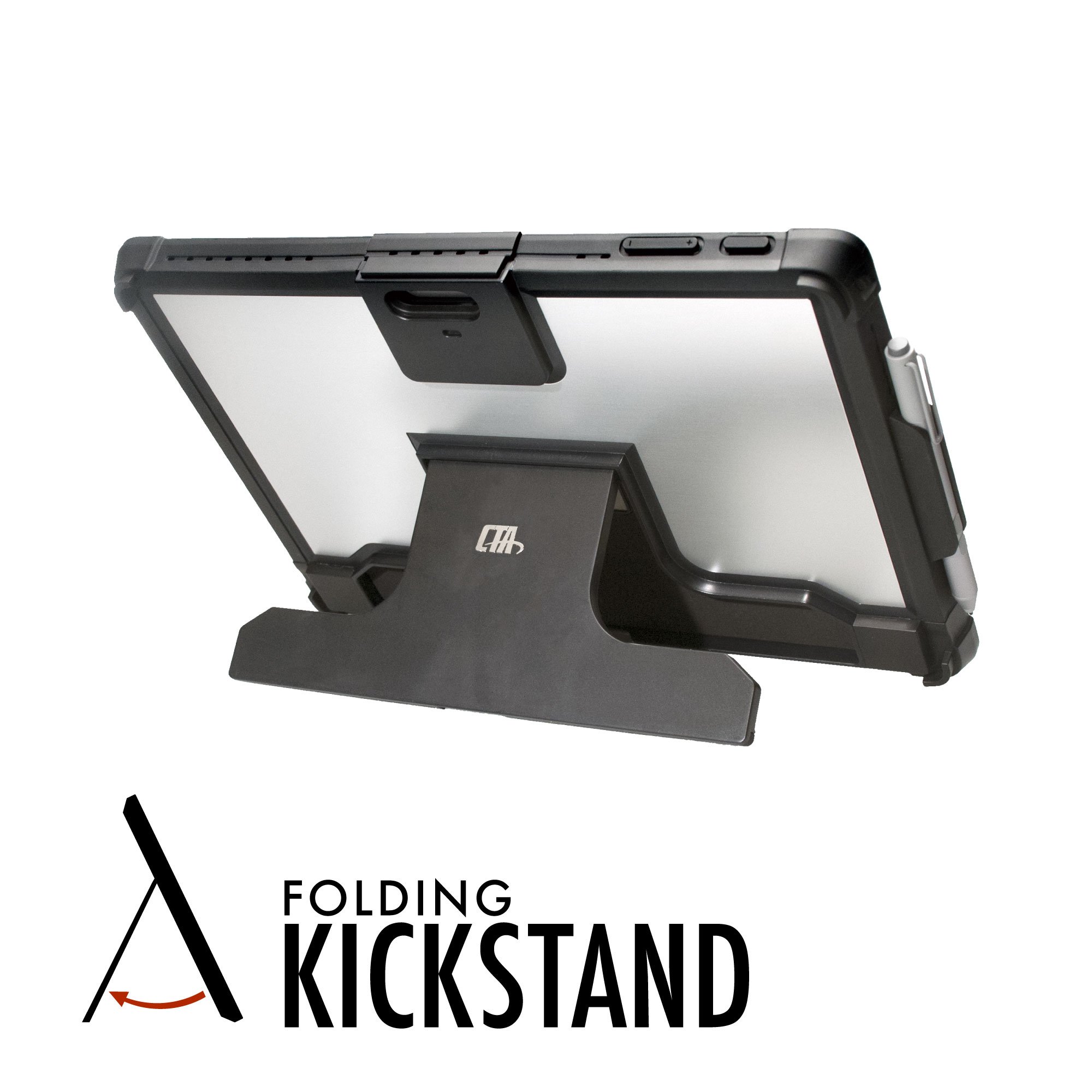 Microsoft Surface Pro Protective Case with Kickstand - Anti-Theft Security Cover with Built-in Folding Stand, Pen Holder & Lock Cable for Surface Pro 4/6/7/8/X - Perfect for Work, Travel & School Use (PAD-SCCKS)