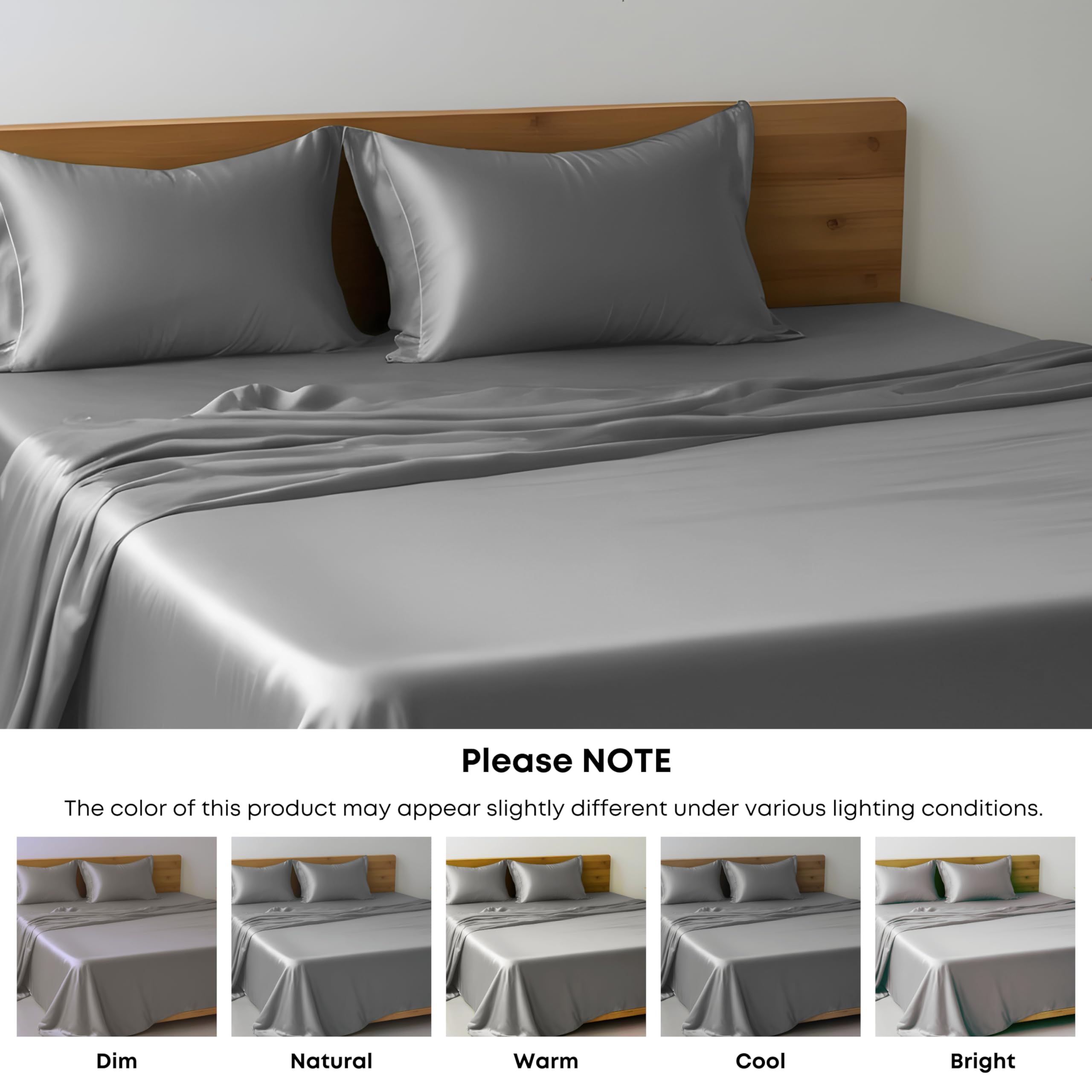 Premium Cooling California King Flat Sheet - 100% Bamboo Rayon Bed Sheet, Ultra Soft & Breathable, Light Grey (Cal King) | Perfect for Hot Sleepers & Luxury Bedroom Decor