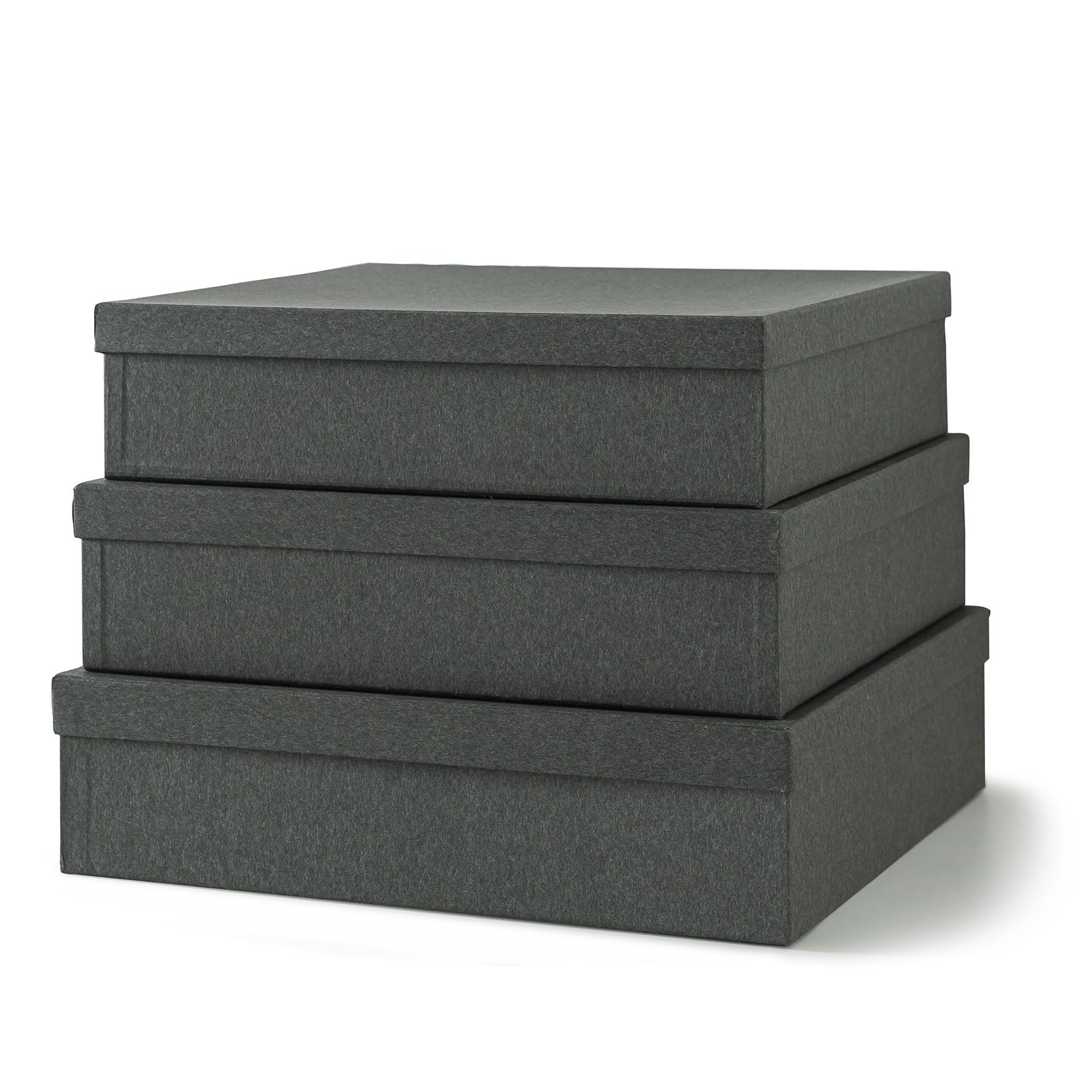 Decorative Storage Box Set for Keepsakes, Photos & Office - Black Kraft