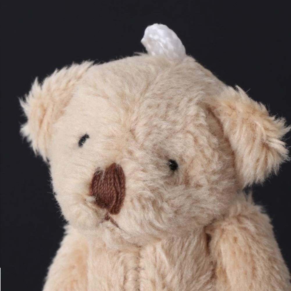 12Pcs 6CM Plush Small Jointed Teddy Bear Stuffed Animal Toys - Bulk Wedding Party Favors, Birthday Cake Decorations, DIY Accessories (White, Beige, Brown) - Perfect for Baby Showers, Bridal Decor, Gift Bags & Craft Projects