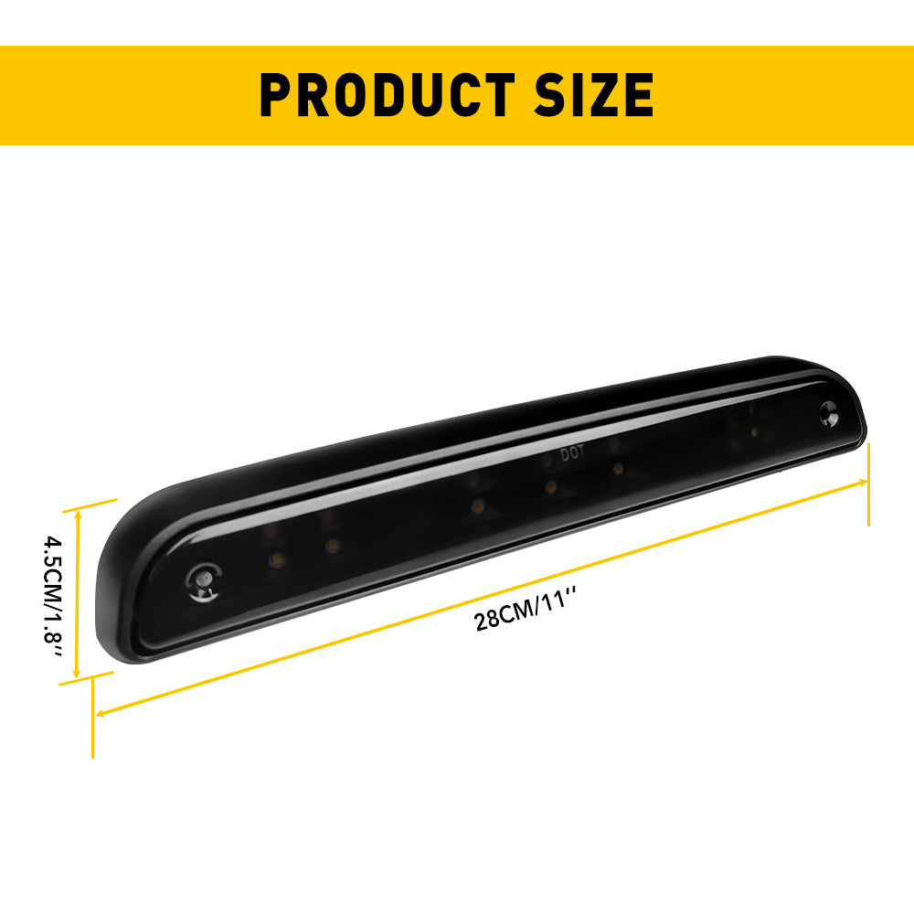 Smoked Lens LED Third Brake Light Replacement for 1992-1996 Ford Bronco & 1994-1997 F150 F250 F350 Trucks - Durable, Bright, Easy Installation - Perfect for Off-Roading, Night Driving & Enhanced Safety