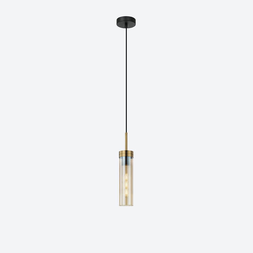 Georgia Glass Ribbed Pendant Light - Elegant Handmade Glass Ceiling Fixture for Dining Room, Kitchen Island & Bedroom Lighting