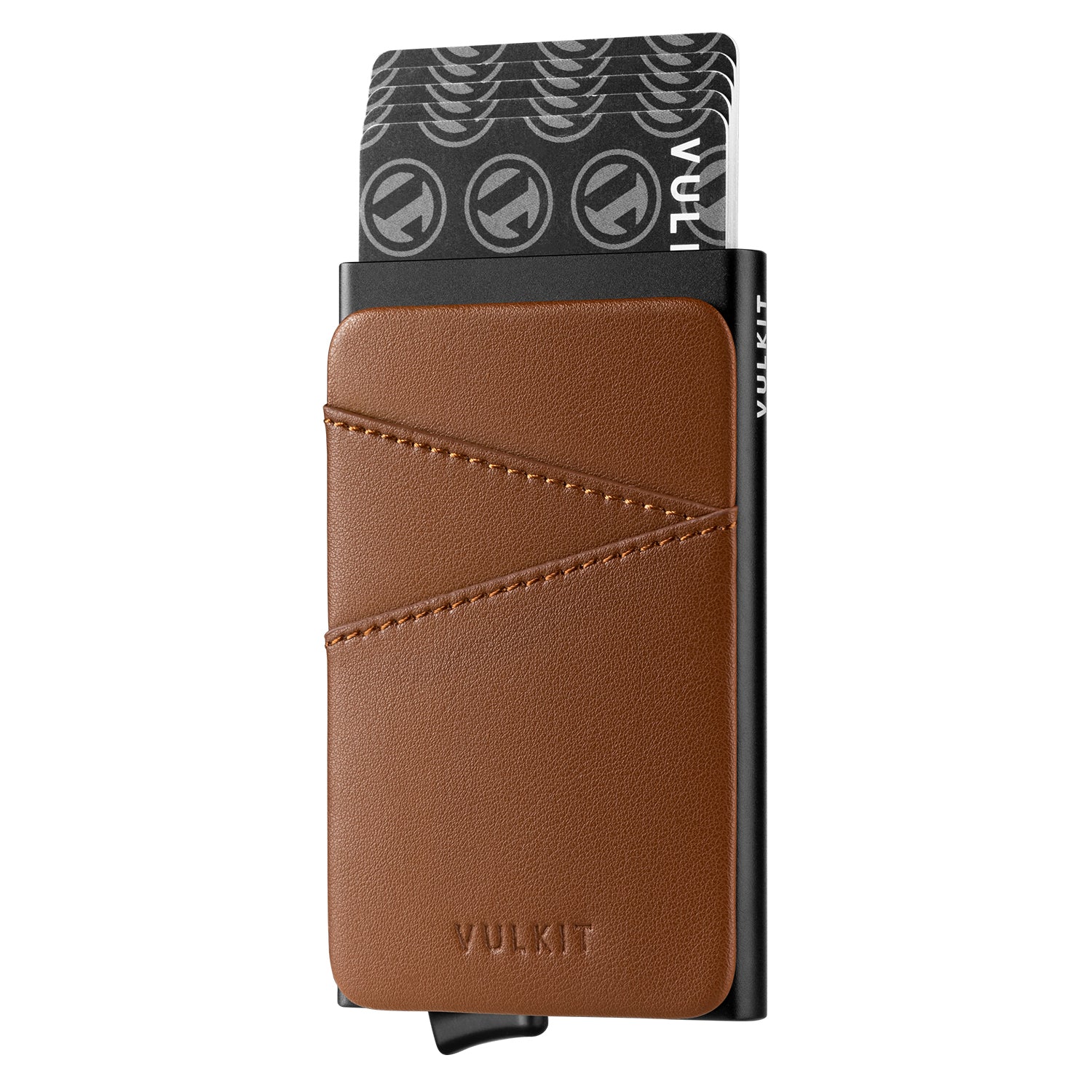 VC106 Minimalist Leather Card Holder with Extra Pocket for Cash & Coins - Slim RFID Blocking Wallet for Men & Women (Perfect for Travel, Everyday Use & Gift)