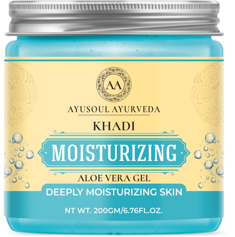 **Ayurvedic Khadi Aloe Vera Face Gel - 99% Pure & Natural Moisturizer for Hydration, No SLS, 200g - Perfect for Dry Skin, Sunburn Relief & Daily Skincare Routine**