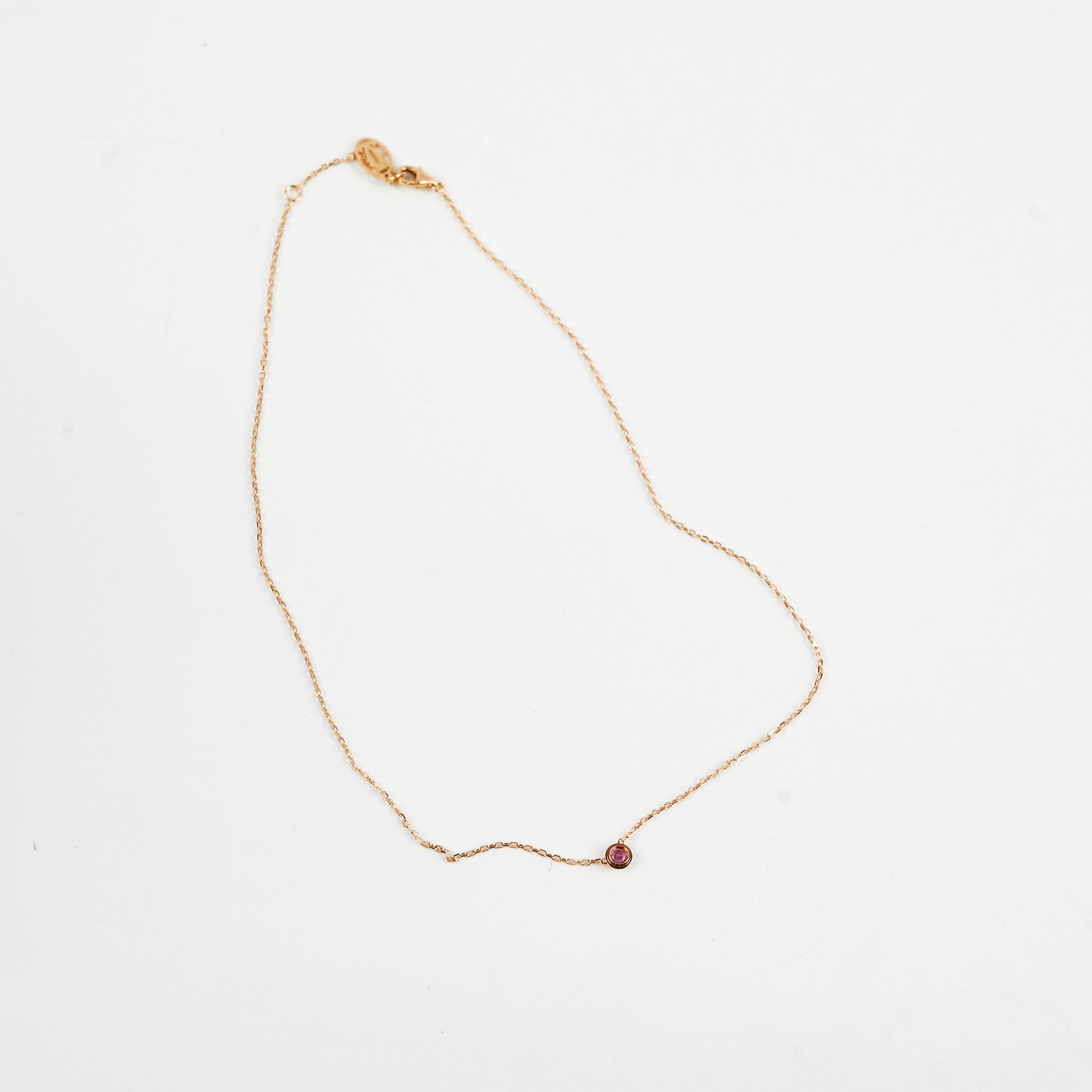 Cartier D'amour Necklace - 18K Rose Gold Pink Sapphire Pendant for Women | Romantic Gift for Anniversary, Valentine's Day & Special Occasions