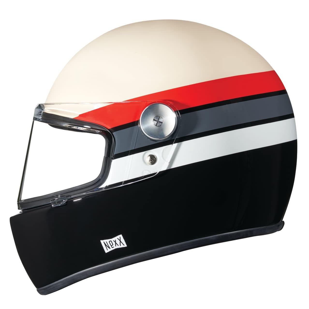 Nexx XG100R Full Face Motorcycle Helmet - Large Size, Cream & Black - DOT & ECE Certified for Racing & Street Riding - Lightweight & Aerodynamic Design for Comfort & Safety