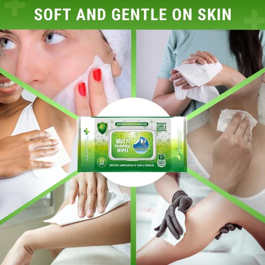 Glider Multipurpose Skin and Surface Wipes with Flip-top Lid - 2 Pack (144 Wipes) | Gentle Cleaning for Face, Hands & Surfaces | Perfect for Home, Office & Travel