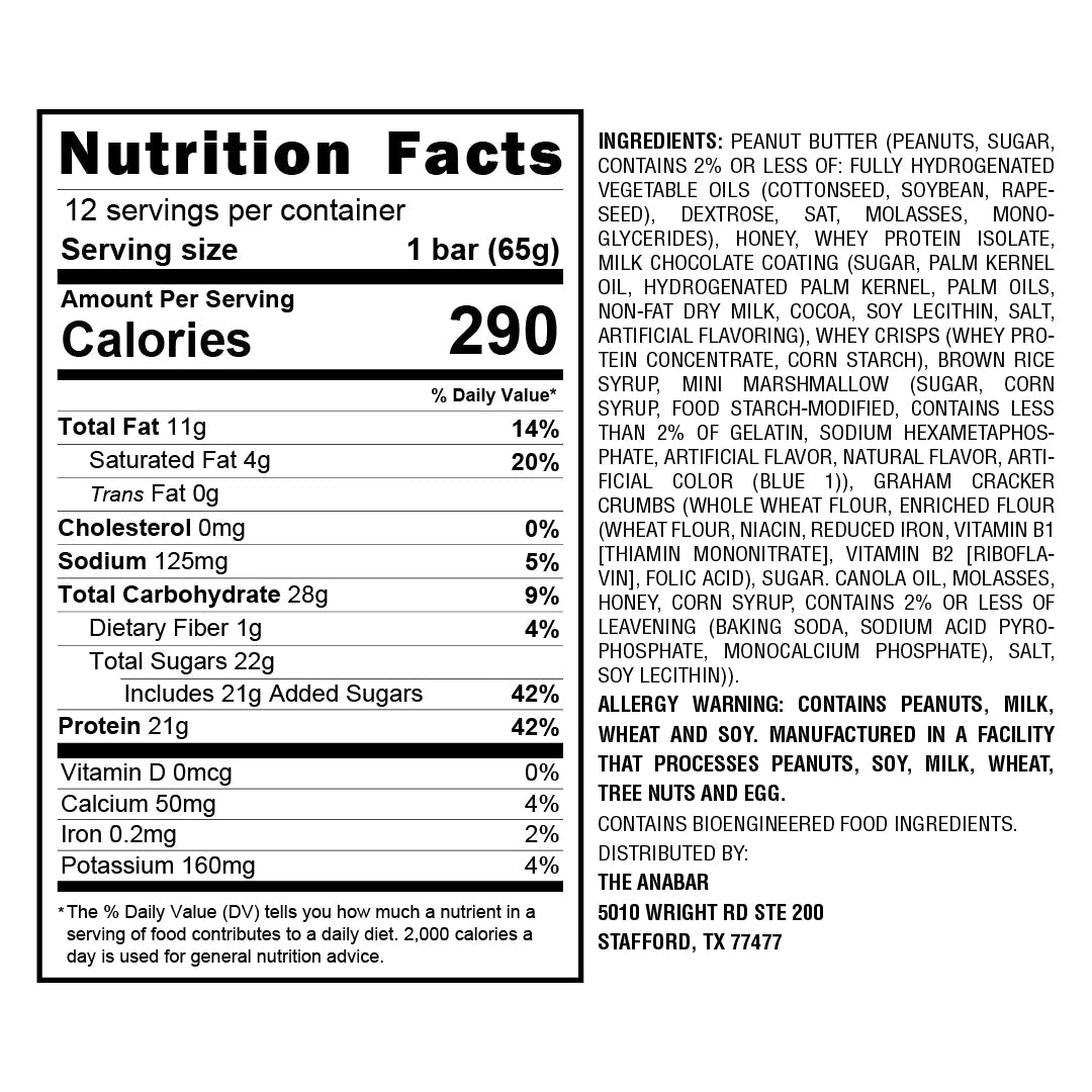 Anabar High Protein Bar - 20g Protein, Low Sugar, Gluten Free Snacks for Energy & Muscle Recovery - Perfect for Gym, Hiking & On-the-Go Nutrition