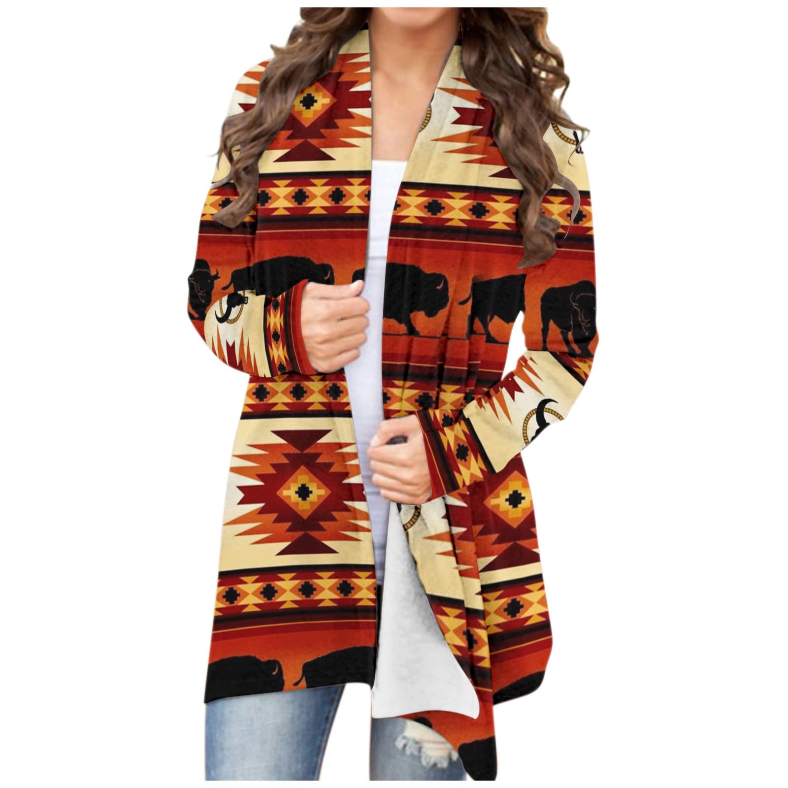 Women's Leopard Print Hooded Cardigan - Long Sleeve Open Front Colorblock Sweater | Cozy Fall Layering, Casual Outfits & Lounge Wear