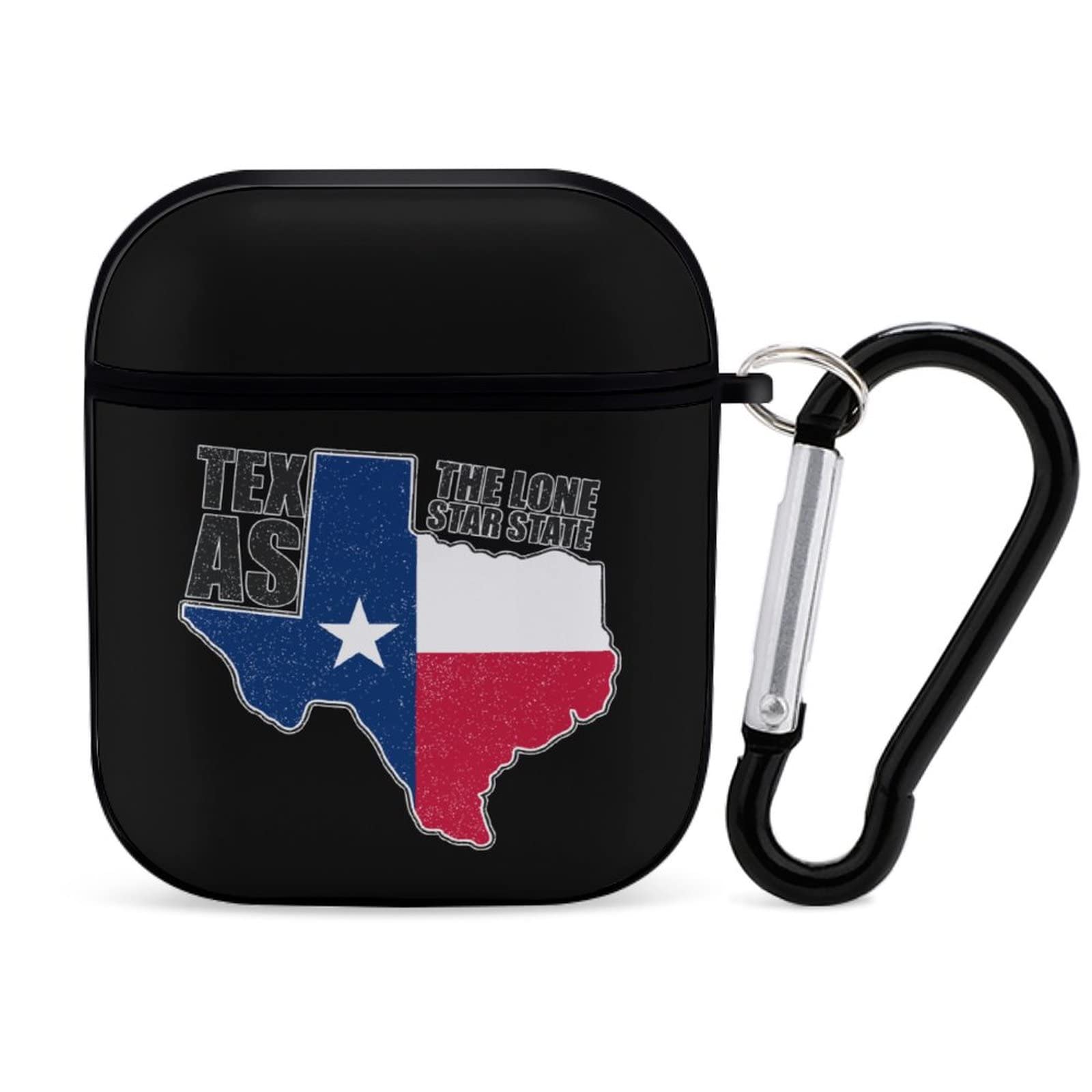Texas Flag AirPods Case - Durable Anti-Drop Protective Cover for AirPods 1 & 2 with Keychain | State Map Design | Perfect for Travel, Gym & Daily Use