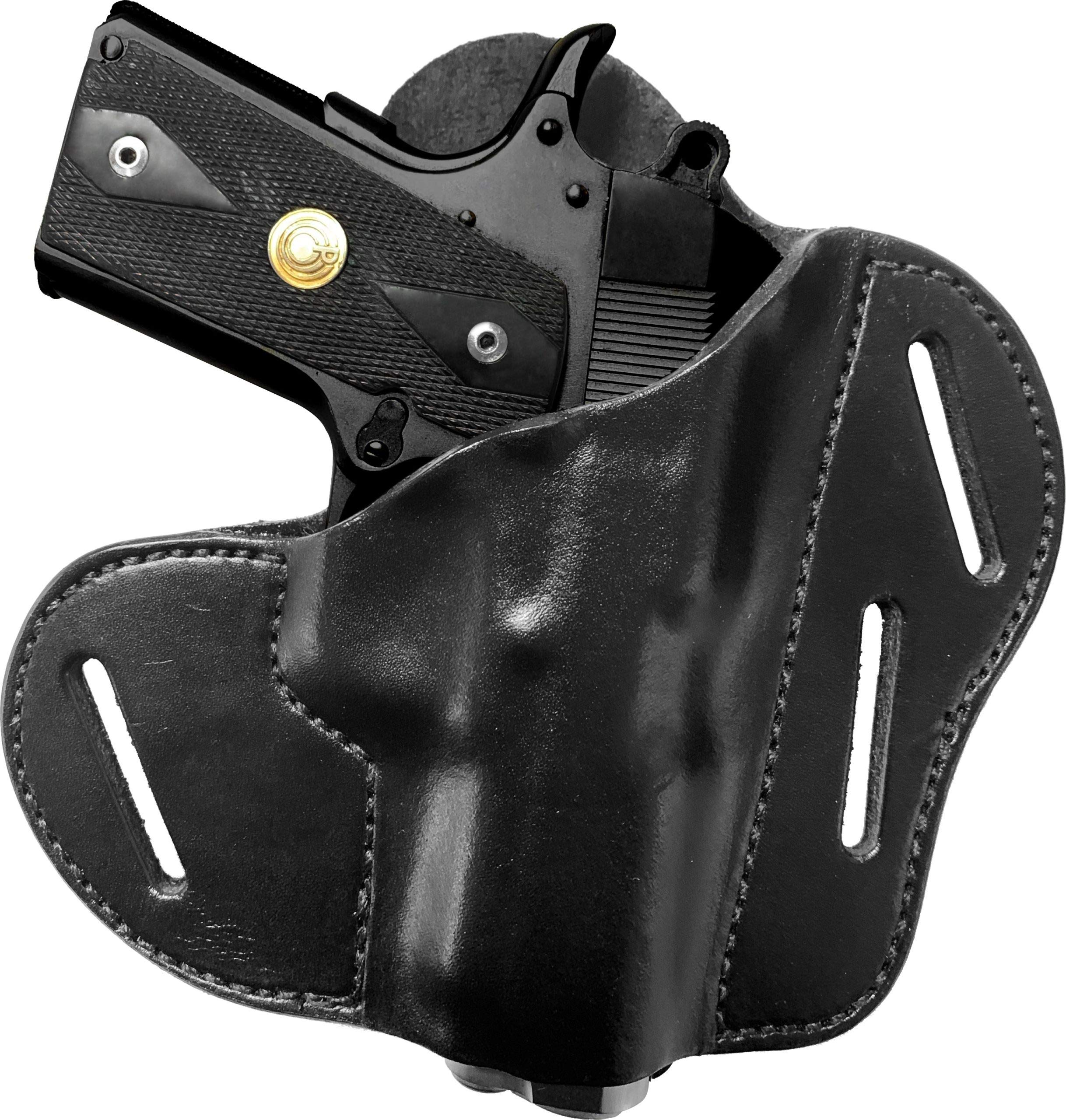 OWB 3 Slot Pancake Leather Gun Holster for Sig Sauer P365 with Foxtrot - Right Hand Black | Concealed Carry Outside The Waistband Holster for Everyday Protection & Outdoor Activities