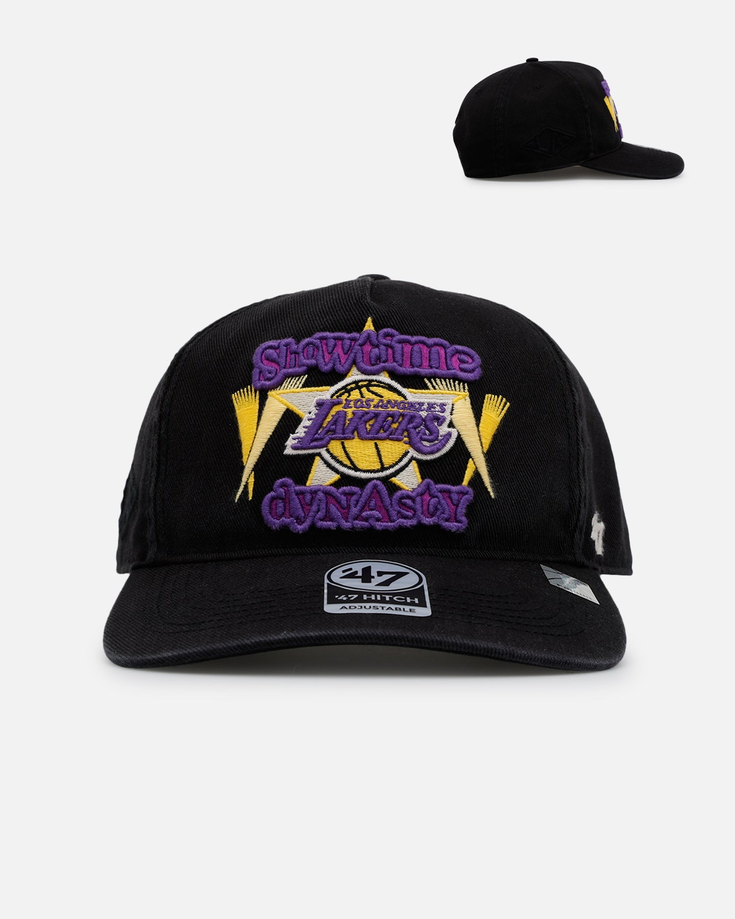 47 Brand Los Angeles Lakers NBA Championship Trophy Case Premium Snapback Hat - Black Adjustable Fitted Cap for Men & Women - Perfect for Basketball Games, Fan Collections and Streetwear Fashion
