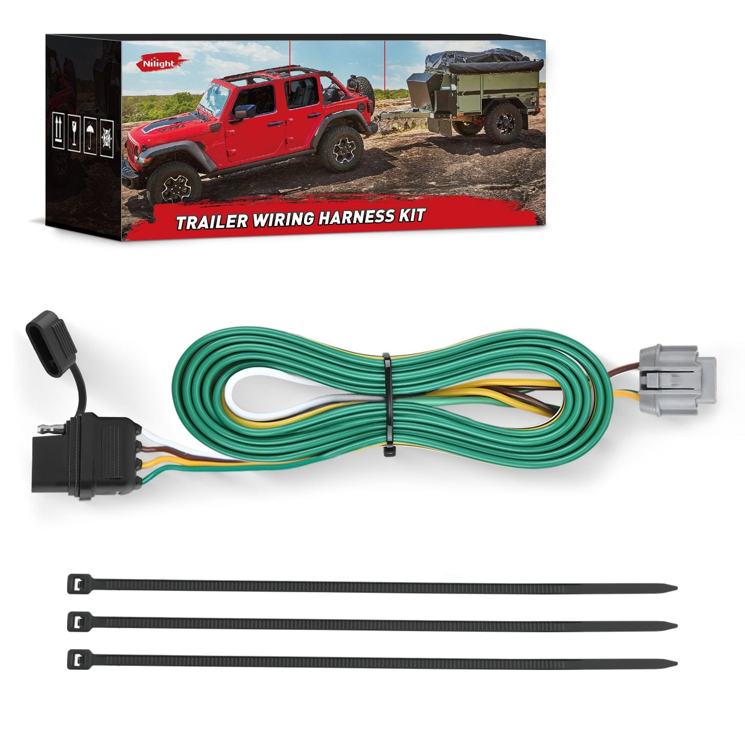 4 Pin Trailer Wiring Harness for Nissan Frontier Xterra Pathfinder & Suzuki Equator (2005-2024) - Easy Installation, Waterproof Connector - Perfect for Towing Trailers, Boats & Campers