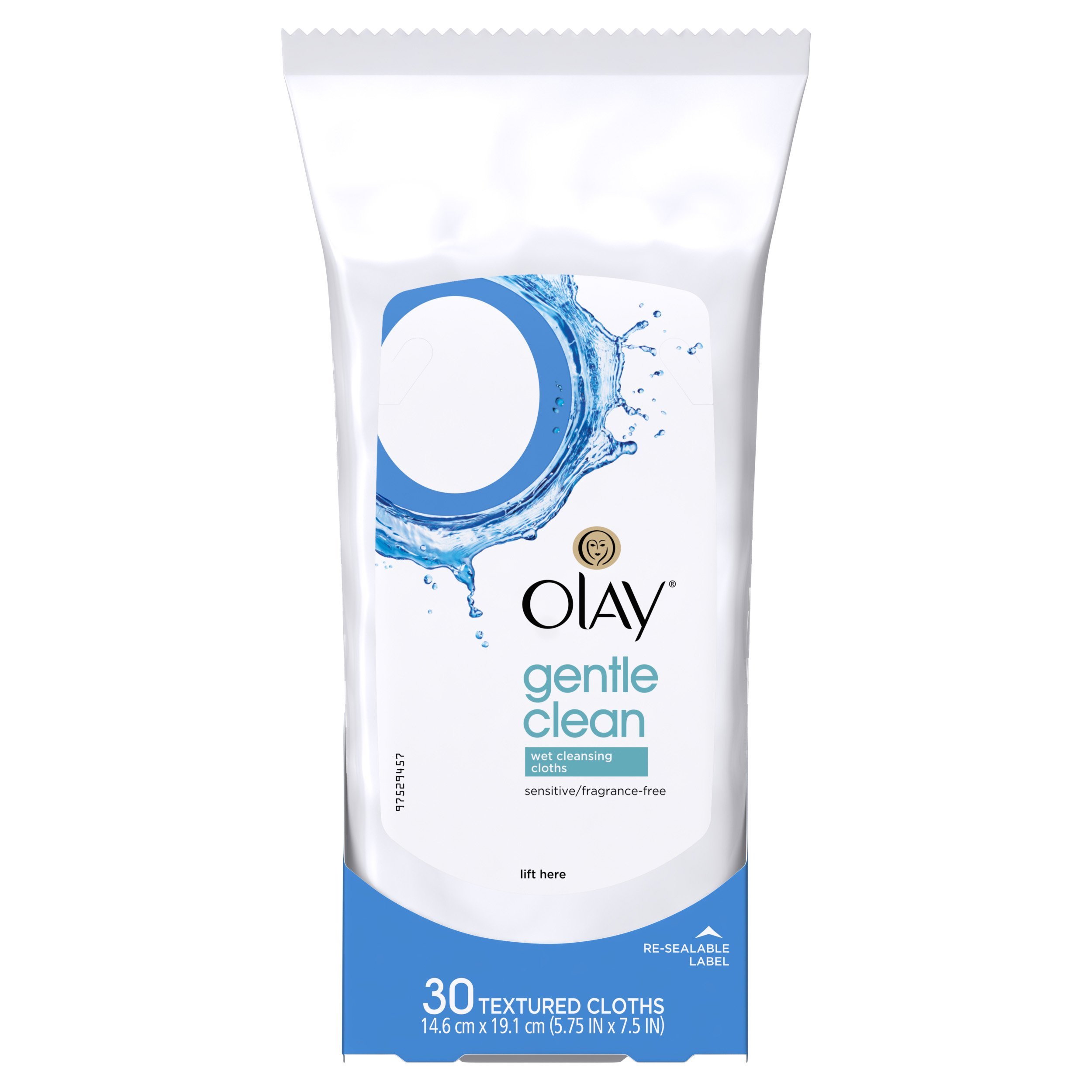 OLAY Wet Cleansing Cloths for Sensitive Skin - Fragrance-Free, Gentle Facial Cleansing Wipes (30 Count, Pack of 12) | Perfect for Travel, Gym & Daily Skincare Routine
