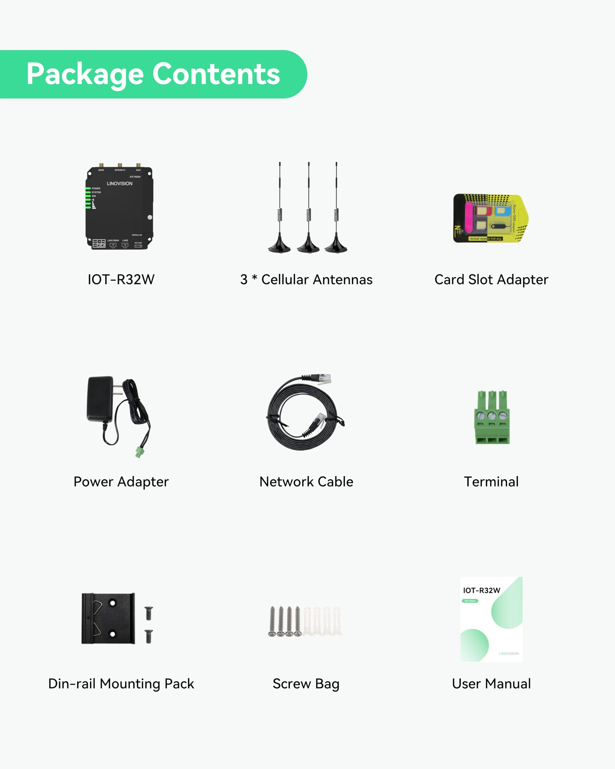 Upgrade LINOVISION Industrial 4G LTE WiFi Router with Dual SIM Card Slots & RS485 - Rugged Cellular Router for O2, EE, Vodafone, T-Mobile | Perfect for Remote Monitoring, IoT Connectivity & Harsh Environments
