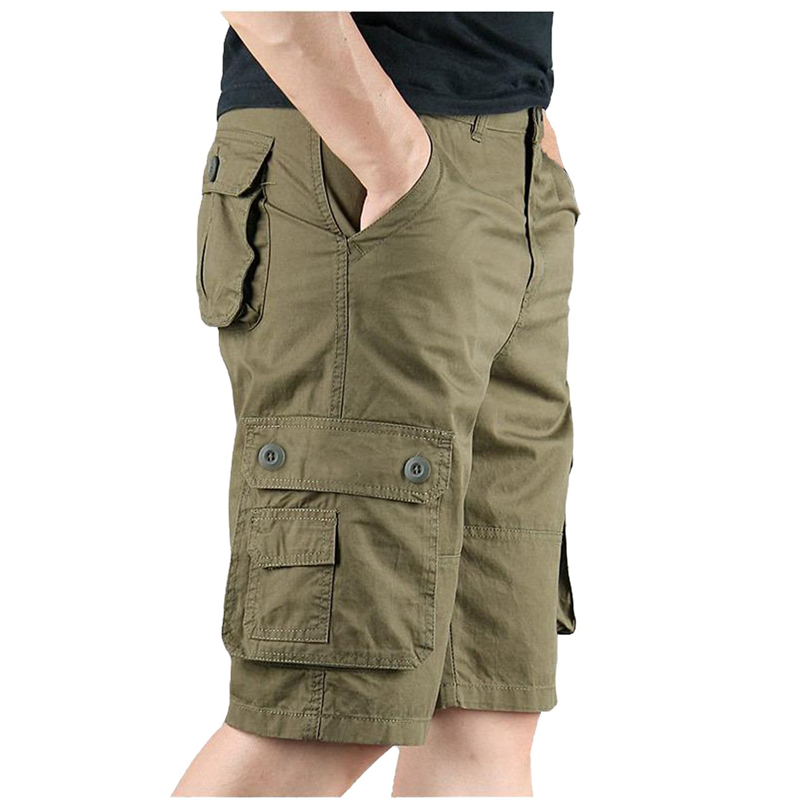 Men's Quick Dry Swim Trunks with Multi-Pockets - Solid Color Summer Swimwear for Beach, Pool & Water Sports - Comfortable Board Shorts for Swimming, Surfing & Vacation
