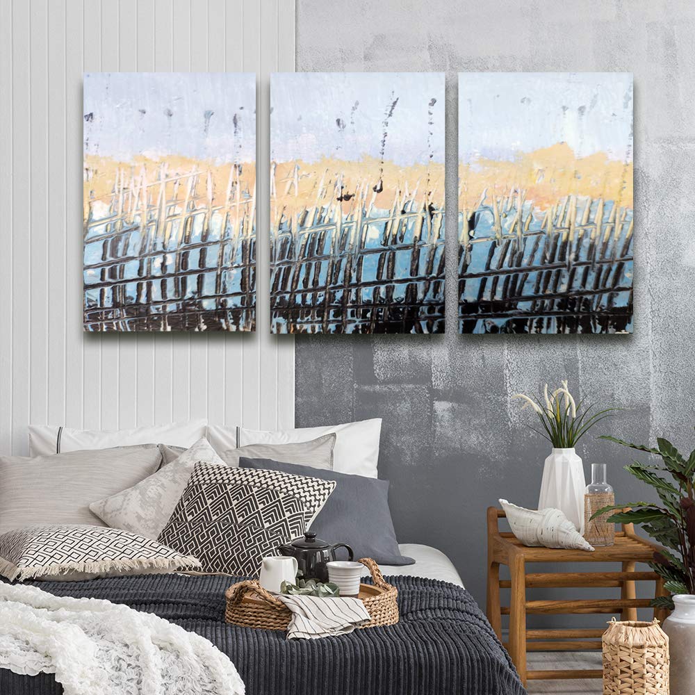 Wall26 3-Panel Abstract Oil Painting Canvas Wall Art - Modern Home Decor for Bedroom & Living Room - Framed Canvas Prints 24