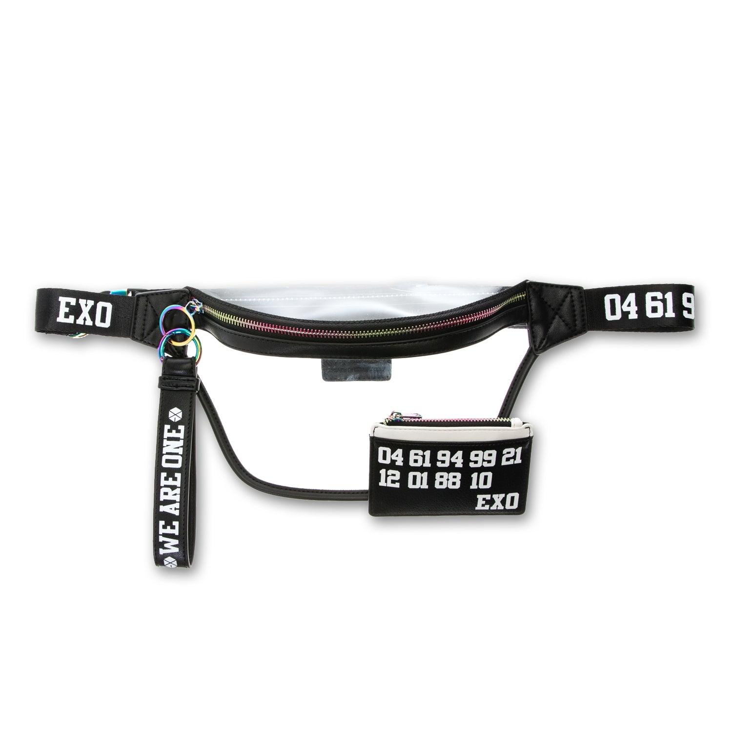 EXO Official 'We Are One' Fanny Pack with Card Wallet & Keychain - Kpop Merchandise for Concerts, Travel & Daily Use