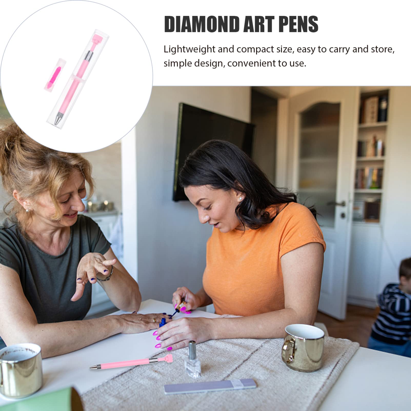 FOMIYES Rotatable Nail Art Drill Pen with Diamond Tips - Professional DIY Nail Art Tool Kit for Diamond Dotting, Drawing & Nail Design - Perfect for Home Manicures, Salon Use & Creative Nail Art Projects