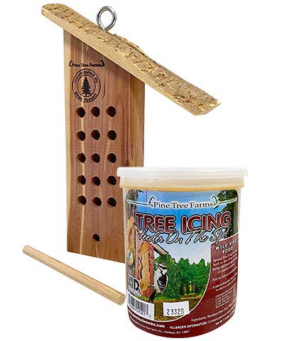 Pine Tree Farms Cedar Tree Icing Feeder with 8 Containers - Bird Feeder for Outdoor Wildlife Attraction - Perfect for Backyard Bird Watching & Garden Decoration