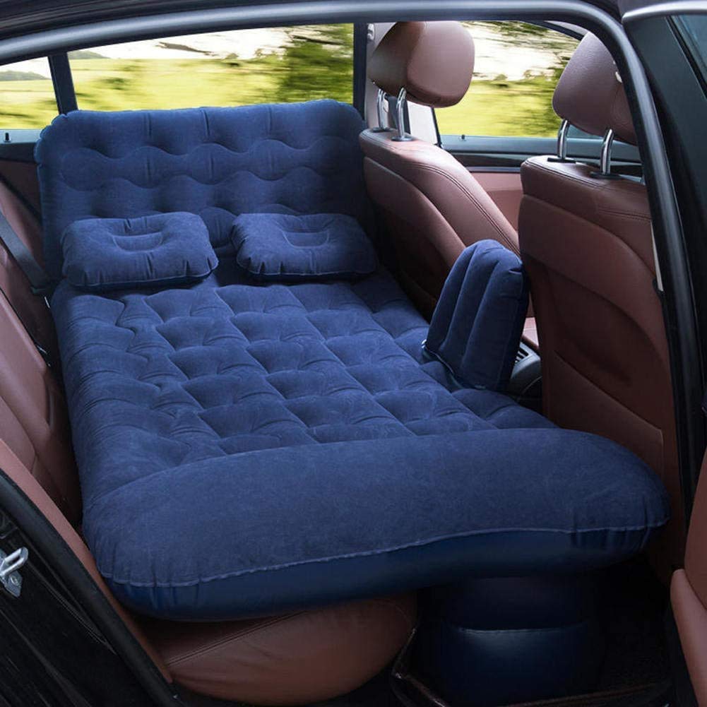 **Thickened SUV Air Mattress - Double-Sided Flocking Travel & Camping Pad - Portable Air Bed for Outdoor Sleeping, Hiking, Road Trips - Blue**