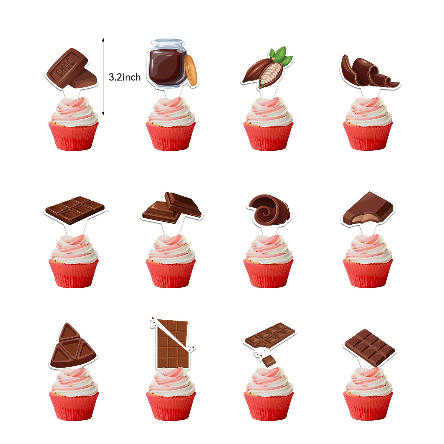 Chocolate Birthday Party Decorations Set - HAPPY BIRTHDAY Banner, Cake Topper, Cupcake Toppers & Balloons for Chocolate Themed Celebrations | Perfect for Birthday Parties, Baby Showers & Anniversary Decor