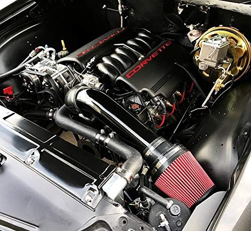 LS Swap Cold Air Intake Kit - Universal Fit for LS1 LS2 LSX Engines - Black Performance Air Intake System - Compatible with Camaro, Chevelle, GTO, Monte Carlo, Caprice - Perfect for Restomod Projects & Street Performance Upgrades